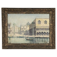 19th Century Oil on Canvas 'View of Venice' by H.Carnier