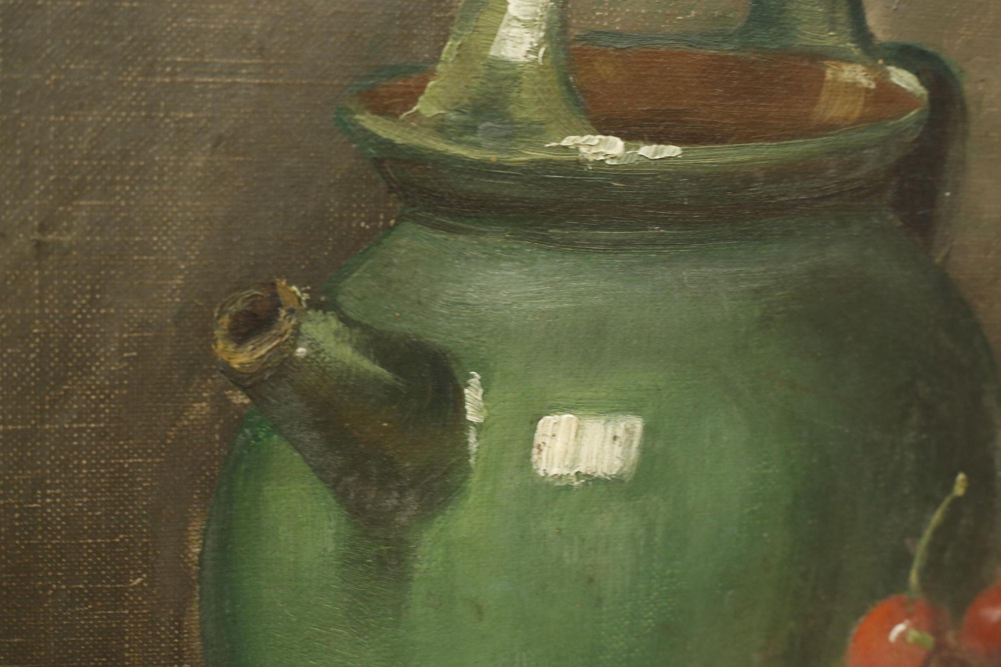 19th century Oil on cavas painting of a confit pot 3