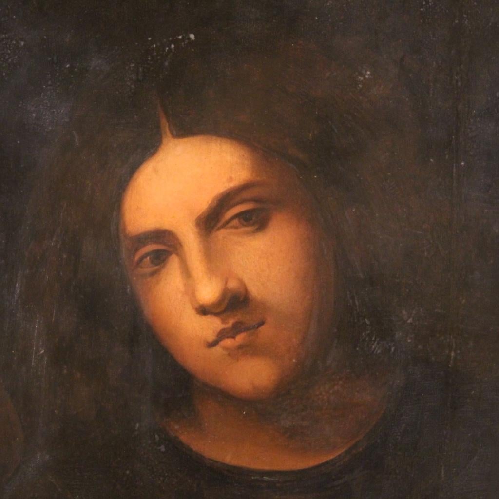 19th Century Oil on Panel Antique Italian Biblical Painting, 1870 In Good Condition In Vicoforte, Piedmont