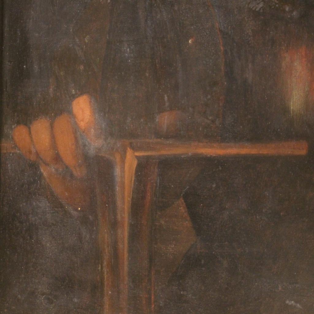 19th Century Oil on Panel Antique Italian Biblical Painting, 1870 2