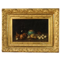 19th Century Oil on Panel Dutch Signed Still Life Painting, 1880