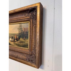 19th Century Oil on Panel "Feeding Time"