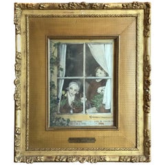 19th Century Oil on Paper by Ellen Frank, "Fathers Boat in Sight"