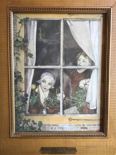 19th Century Oil on Paper by Ellen Frank, "Fathers Boat in Sight"
