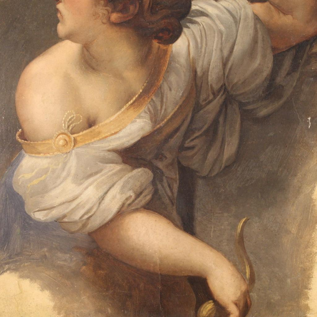 óleo sobre papel del siglo XIX Pintura mitológica francesa enmarcada Sybil, 1880 4