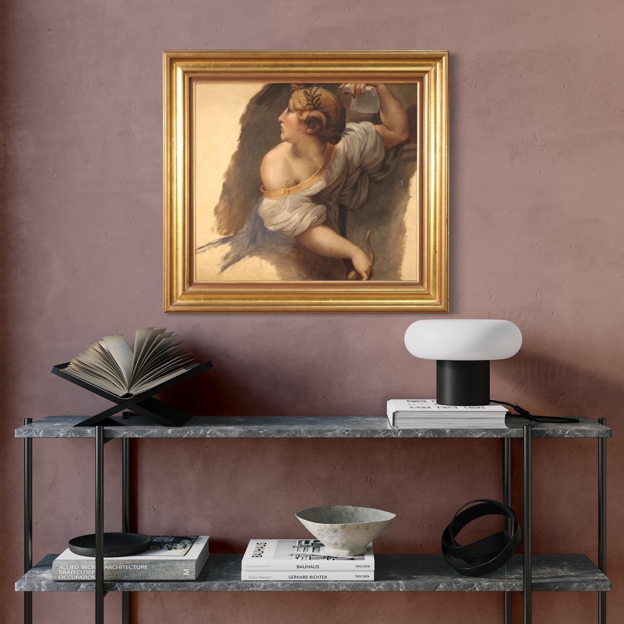 óleo sobre papel del siglo XIX Pintura mitológica francesa enmarcada Sybil, 1880 7