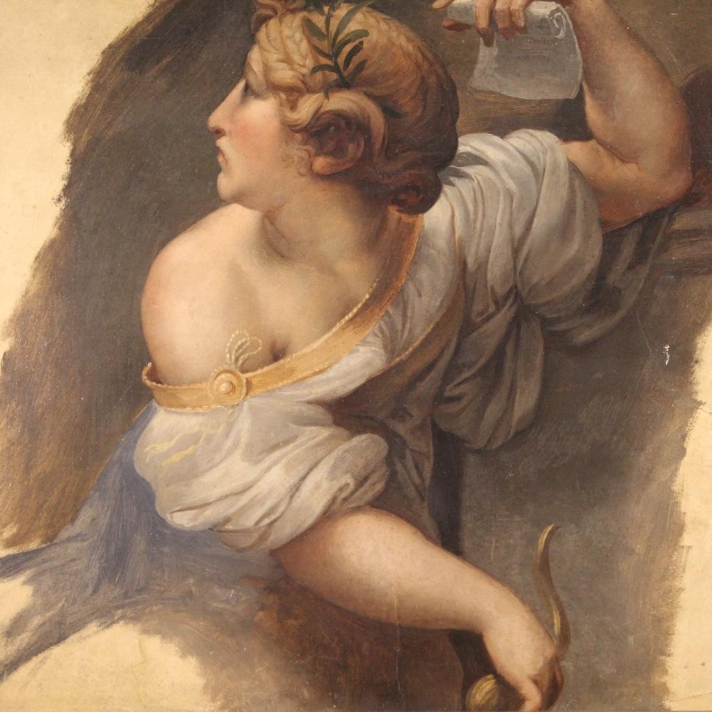 óleo sobre papel del siglo XIX Pintura mitológica francesa enmarcada Sybil, 1880 en Bueno Estado en Vicoforte, Piedmont