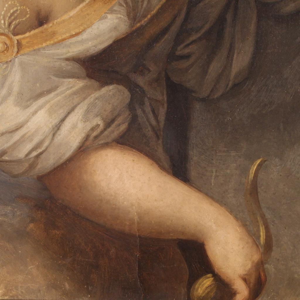 óleo sobre papel del siglo XIX Pintura mitológica francesa enmarcada Sybil, 1880 2