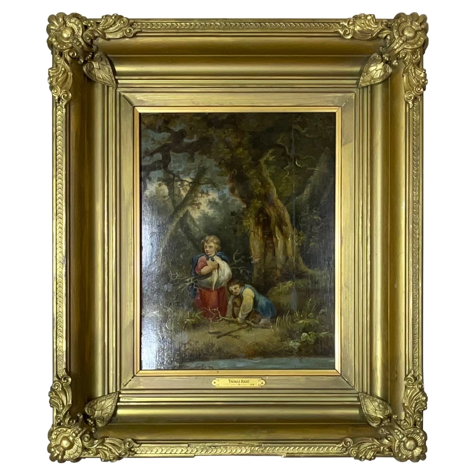 Ölgemälde auf Holzkarton aus dem 19. Jahrhundert von Thomas Hand