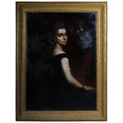 19th Century Oil Painting Aristocratic Lady Portrait