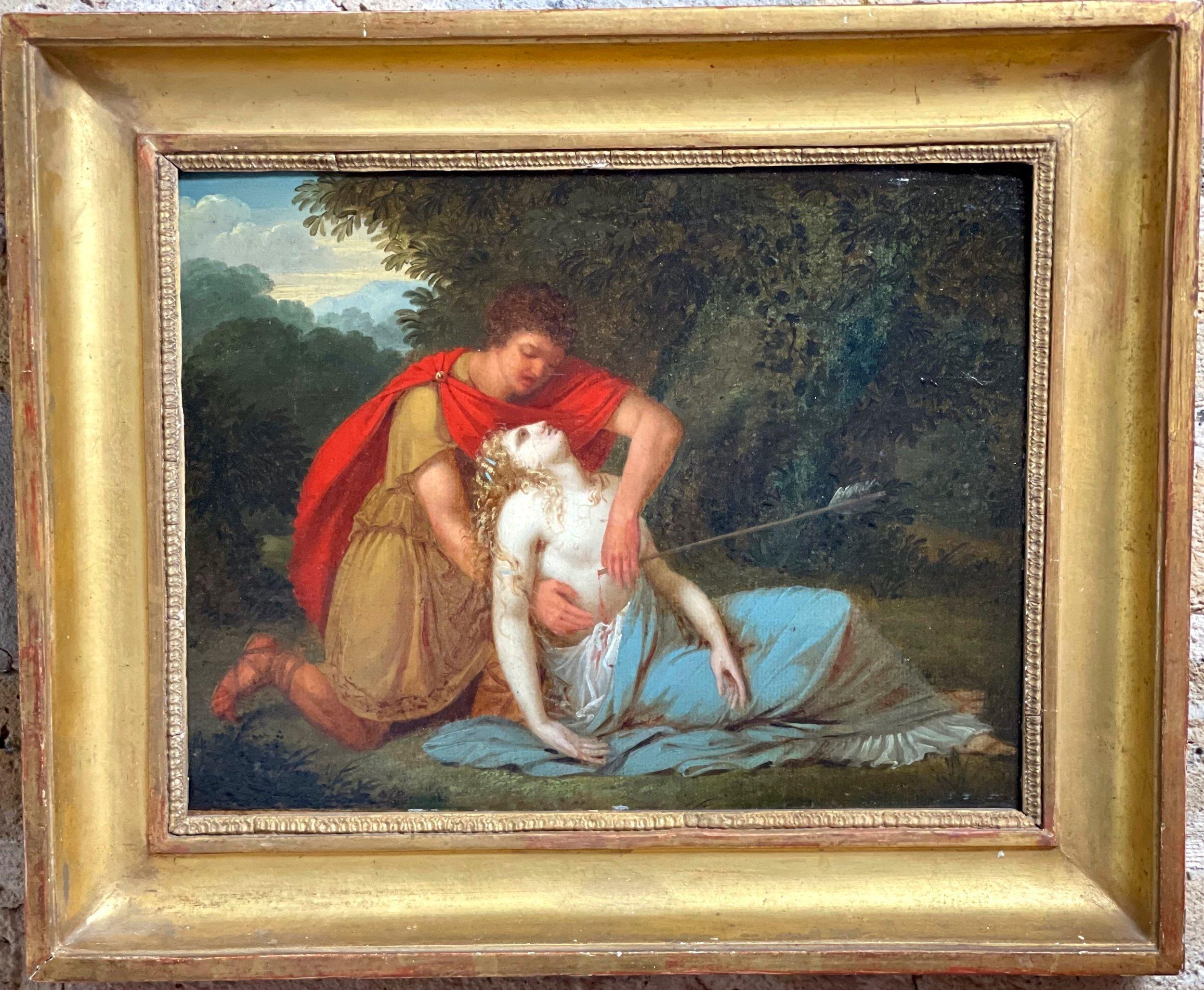 19th Century Oil Painting Attributed to Charles Meynier - The Death of Procris im Zustand „Hervorragend“ im Angebot in London, GB