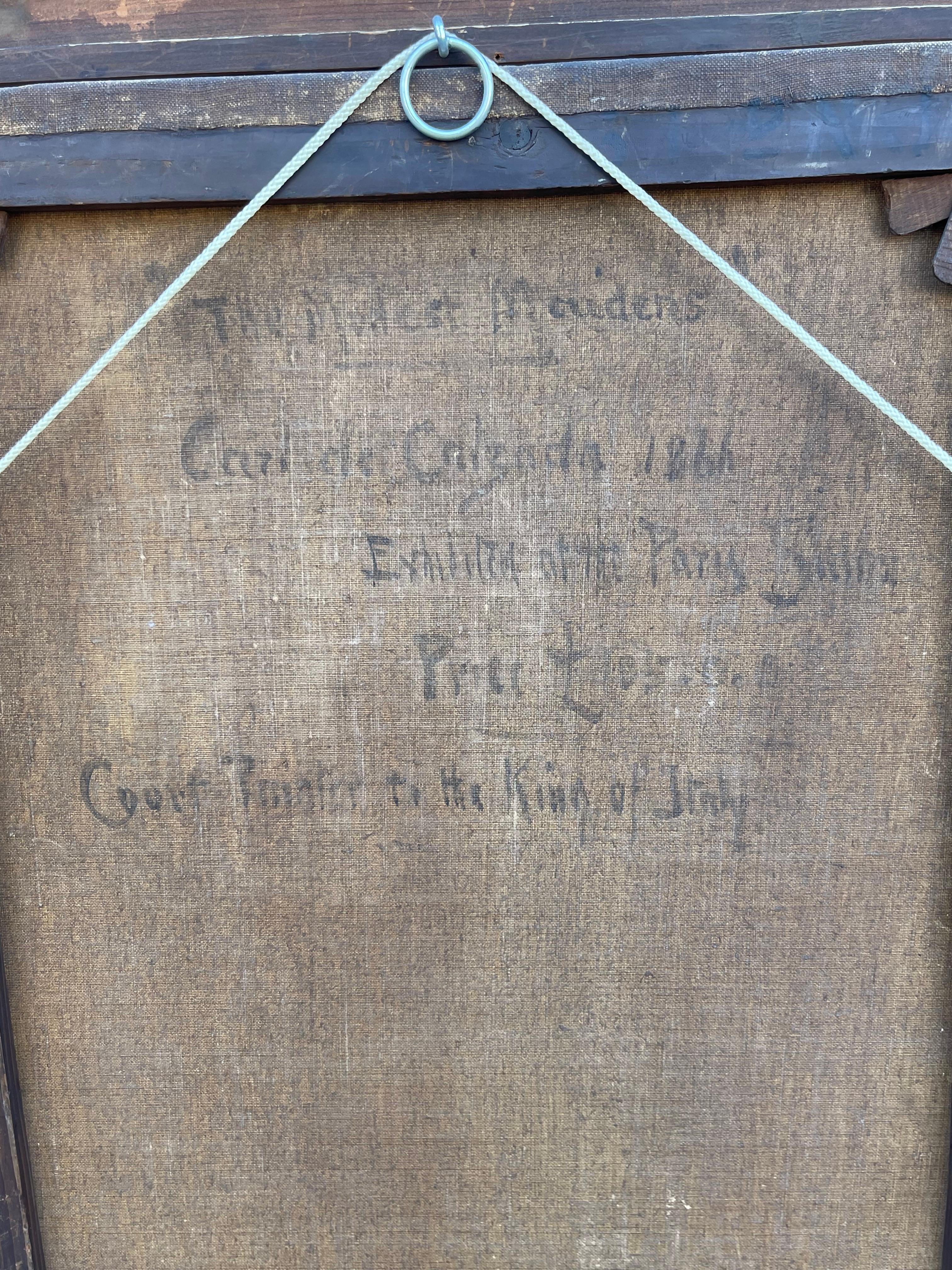 Peinture à l'huile du XIXe siècle de Karl von Calzada, 1866 en vente 5