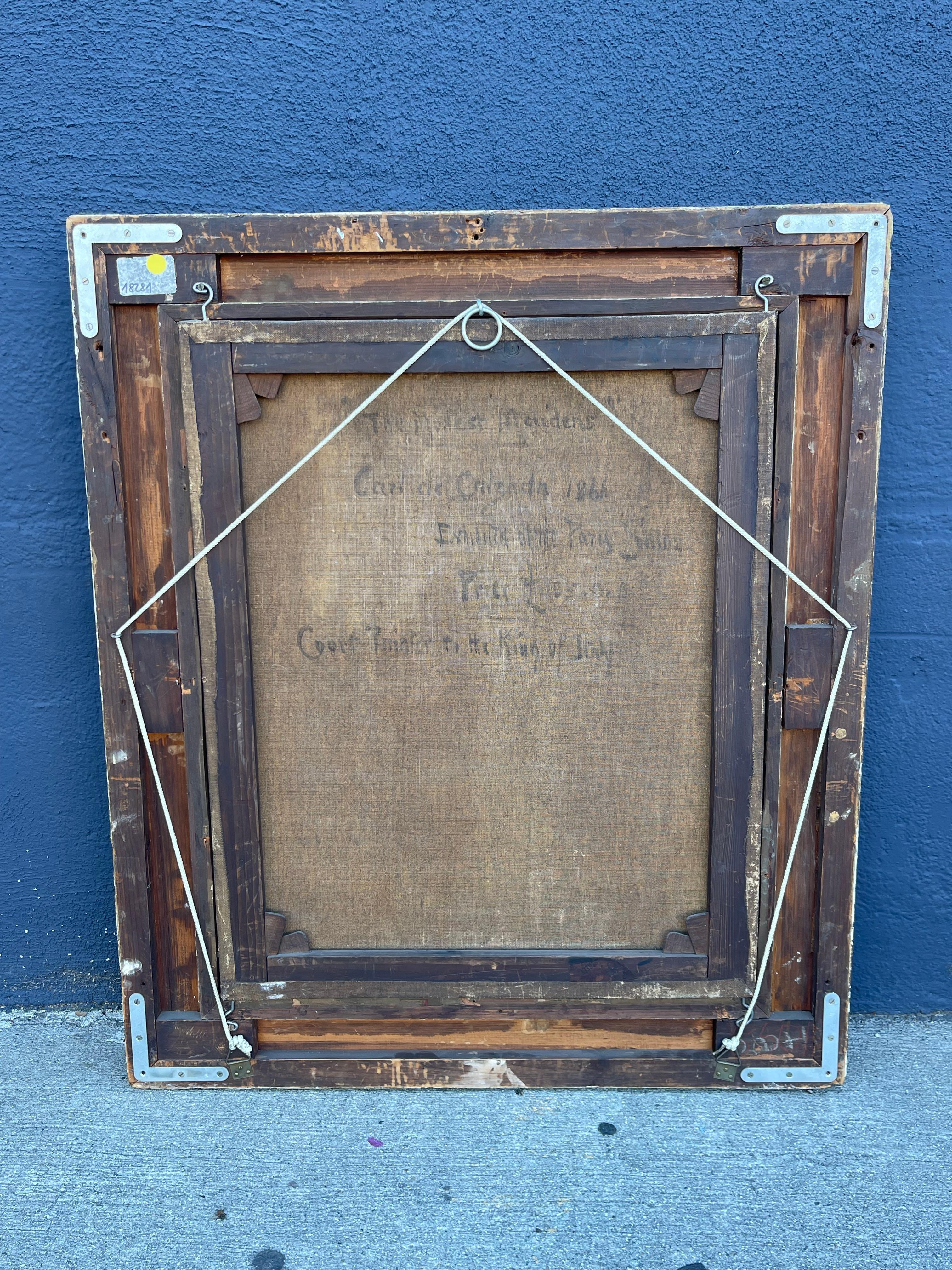 Peinture à l'huile du XIXe siècle de Karl von Calzada, 1866 en vente 6