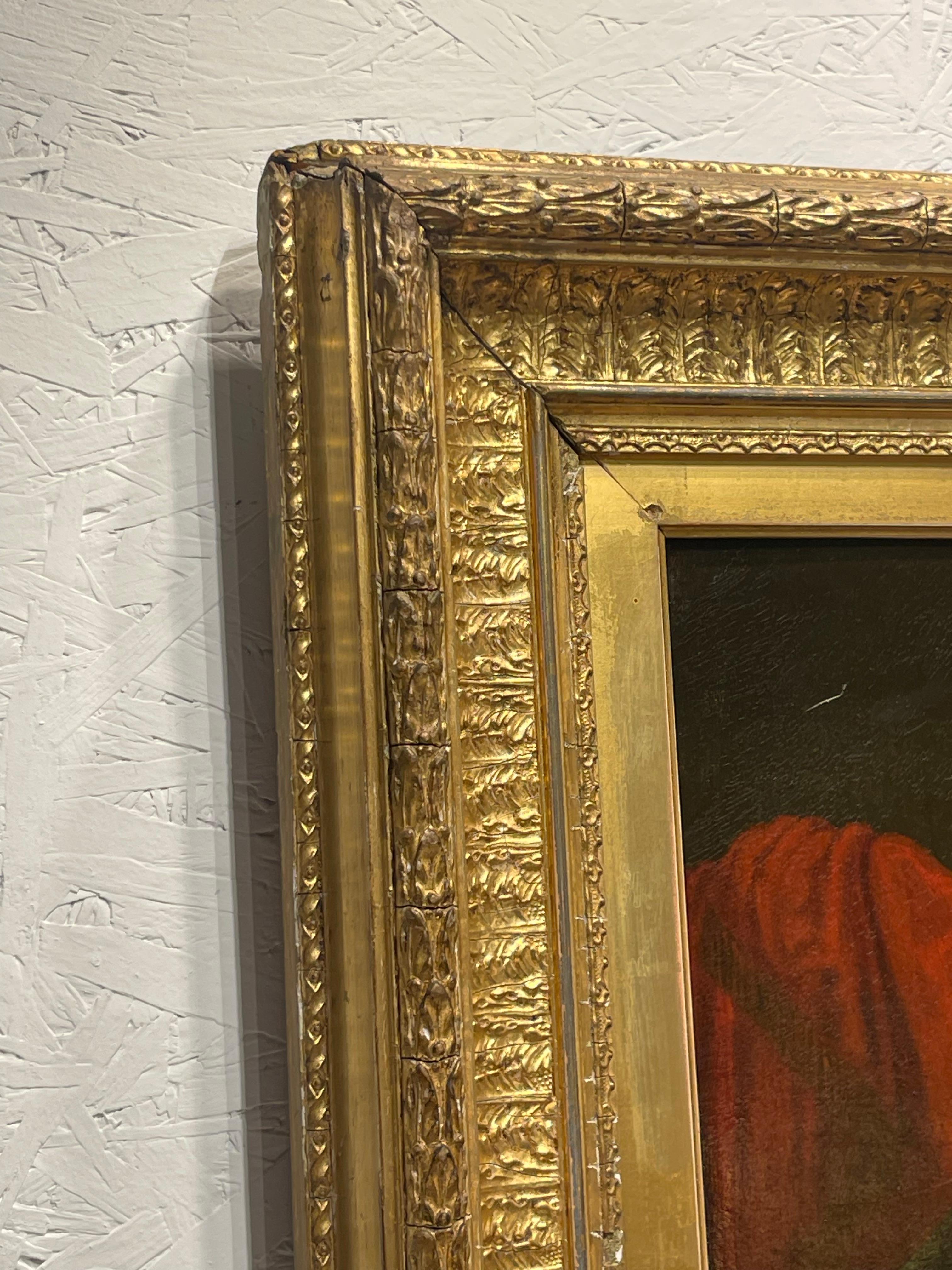 Peinture à l'huile du XIXe siècle de Karl von Calzada, 1866 en vente 3