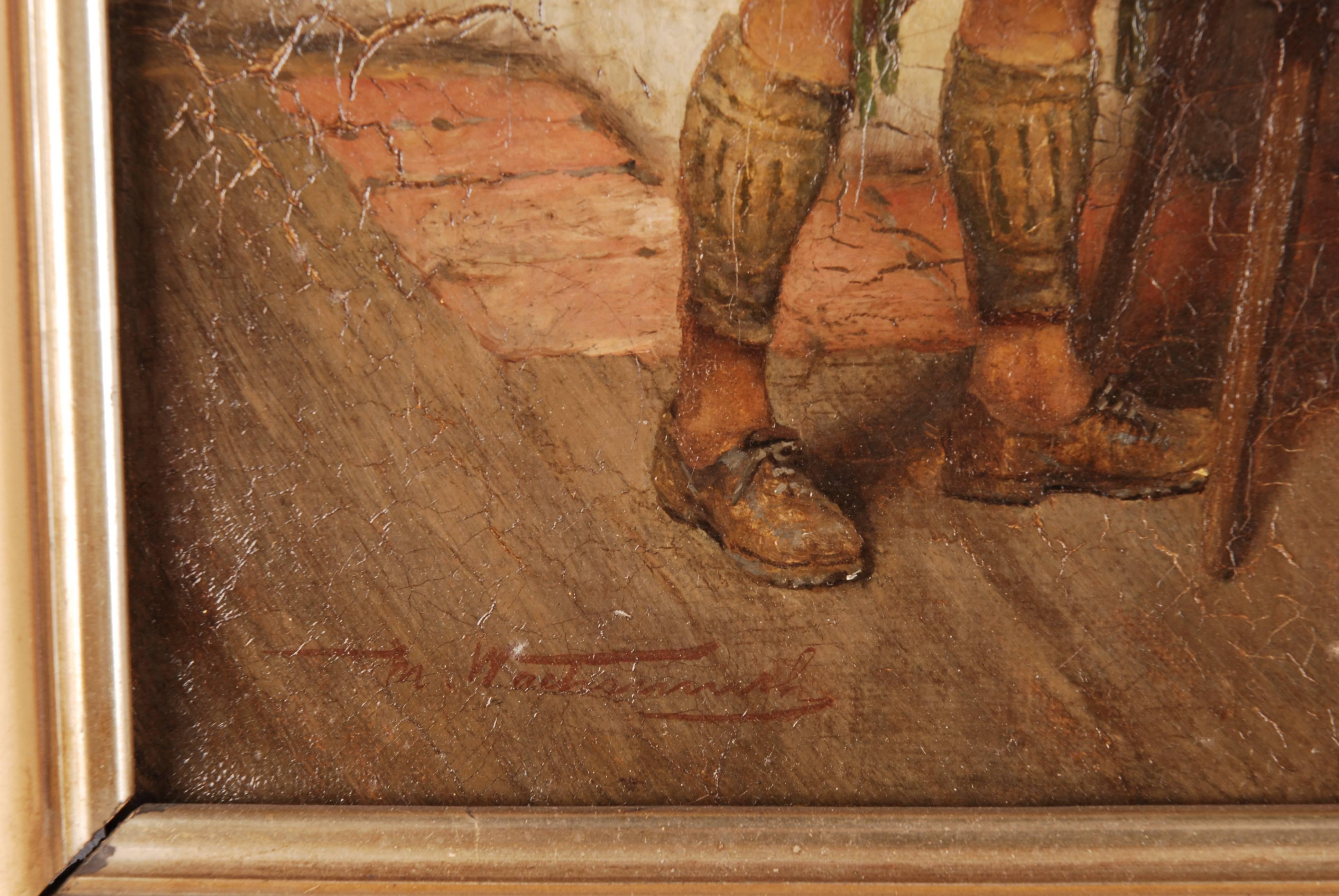 Allemand Peinture à l'huile du XIXe siècle par M. Wachsmuth, 1859-1912 en vente