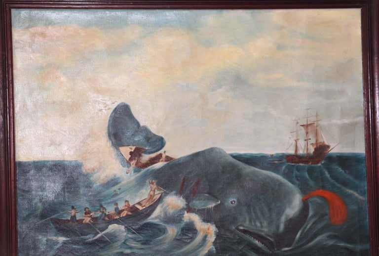 19th Century Oil Painting Capturing a Sperm Whale at 1stDibs sperm
