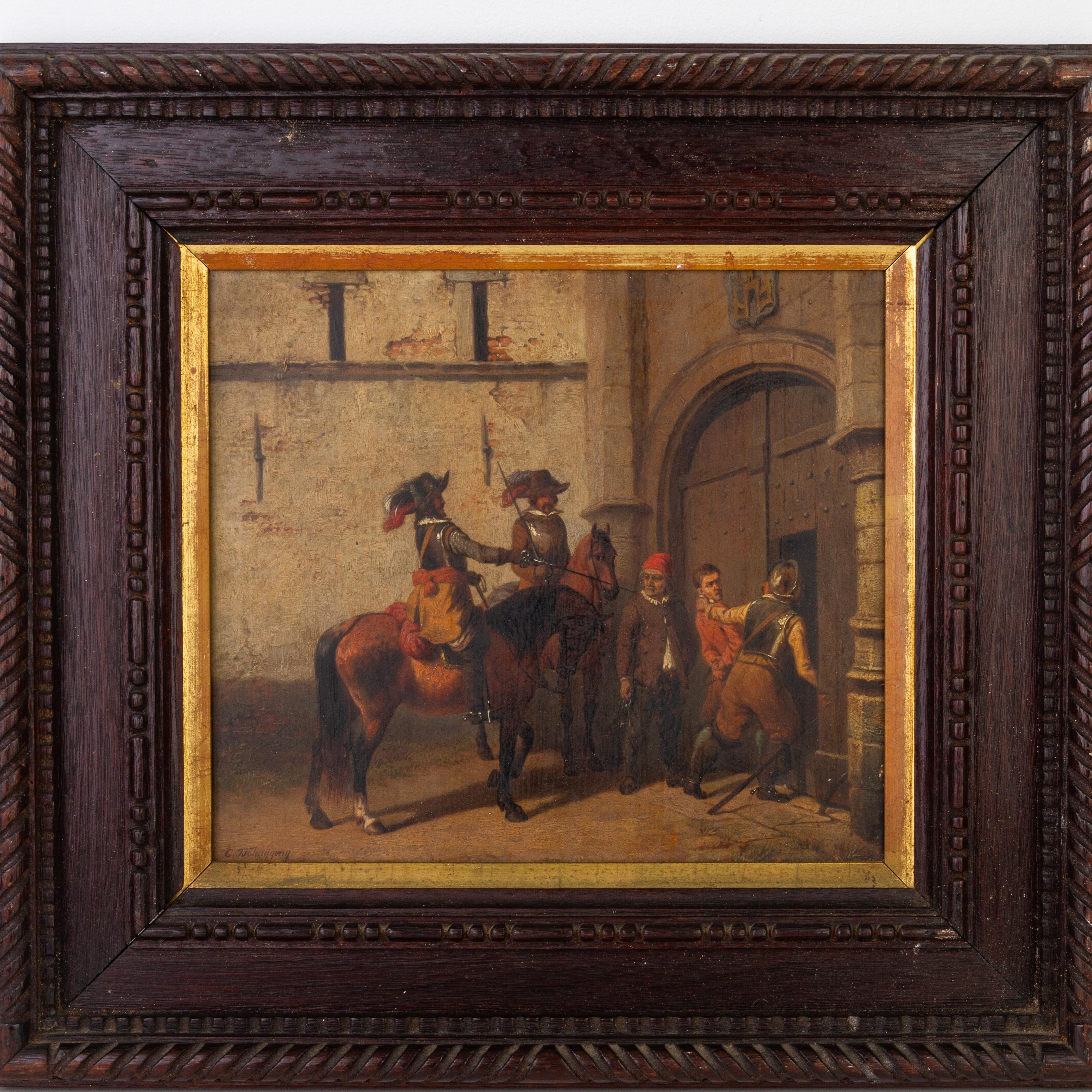 In good condition
From a private collection
Free international shipping
19th Century Oil Painting Cavaliers 
