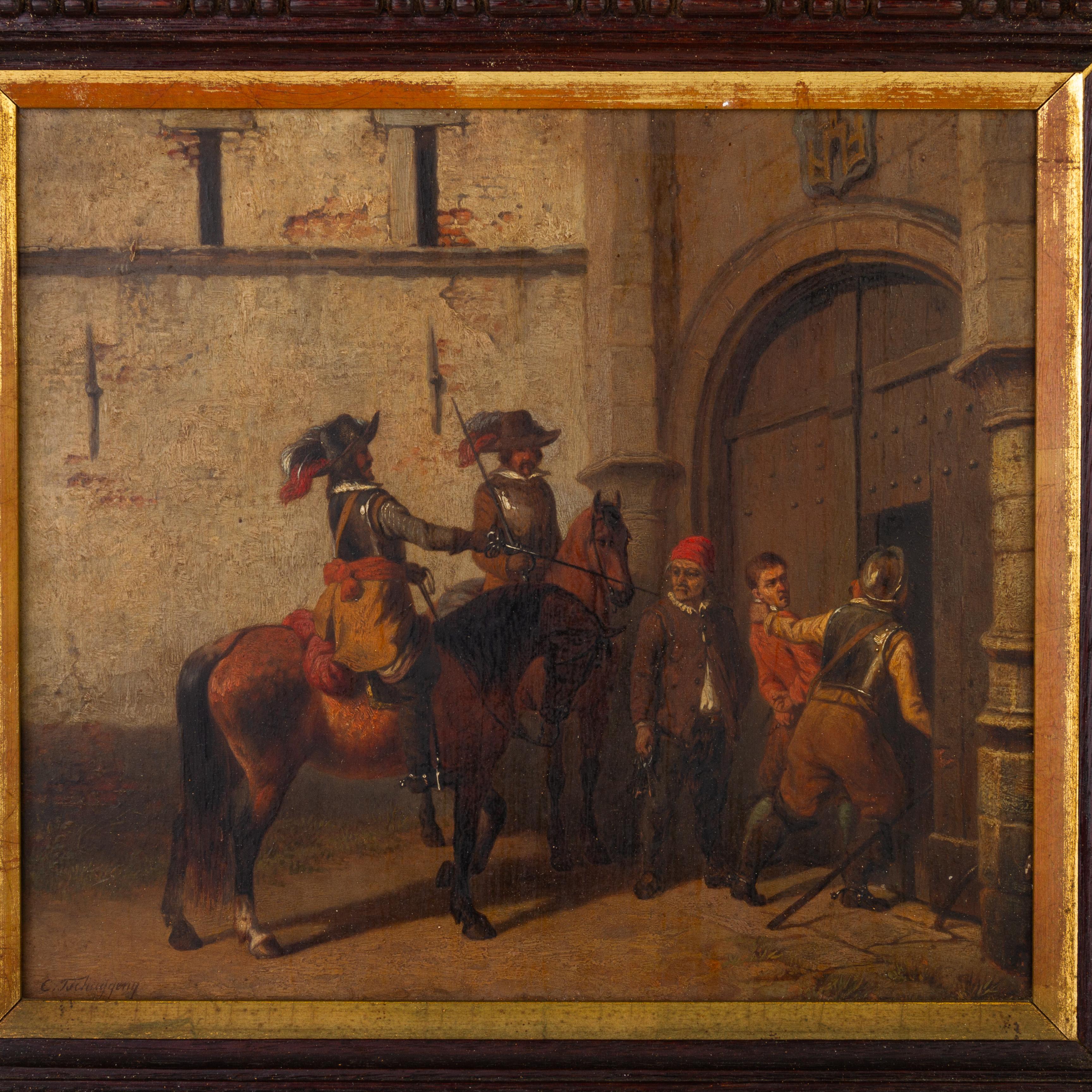 19th Century Oil Painting Cavaliers In Good Condition For Sale In Nottingham, GB