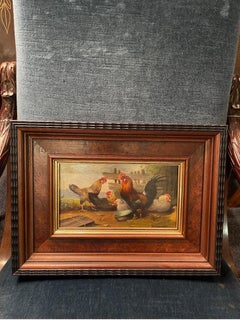 19th century oil painting chickens for Nancy
