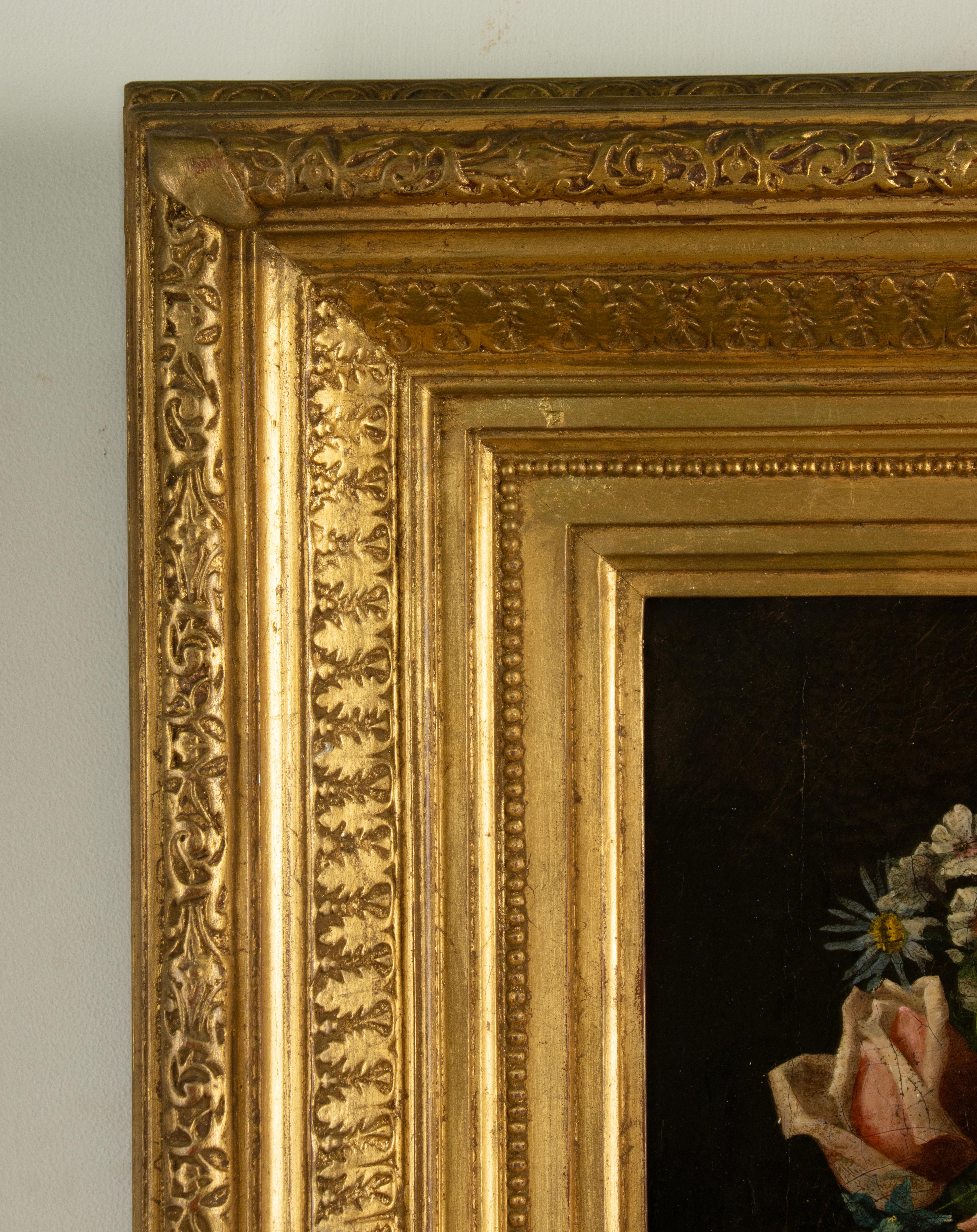 19th Century Oil Painting - Flower Still Life - French School For Sale 9
