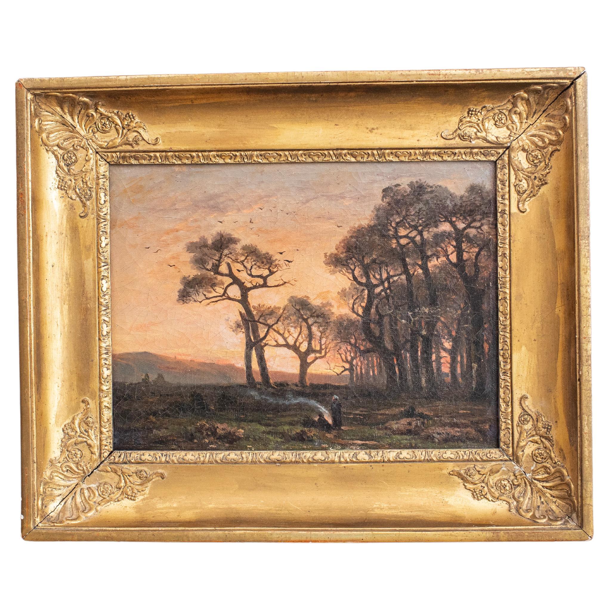 19th Century Oil Scene as Dusk