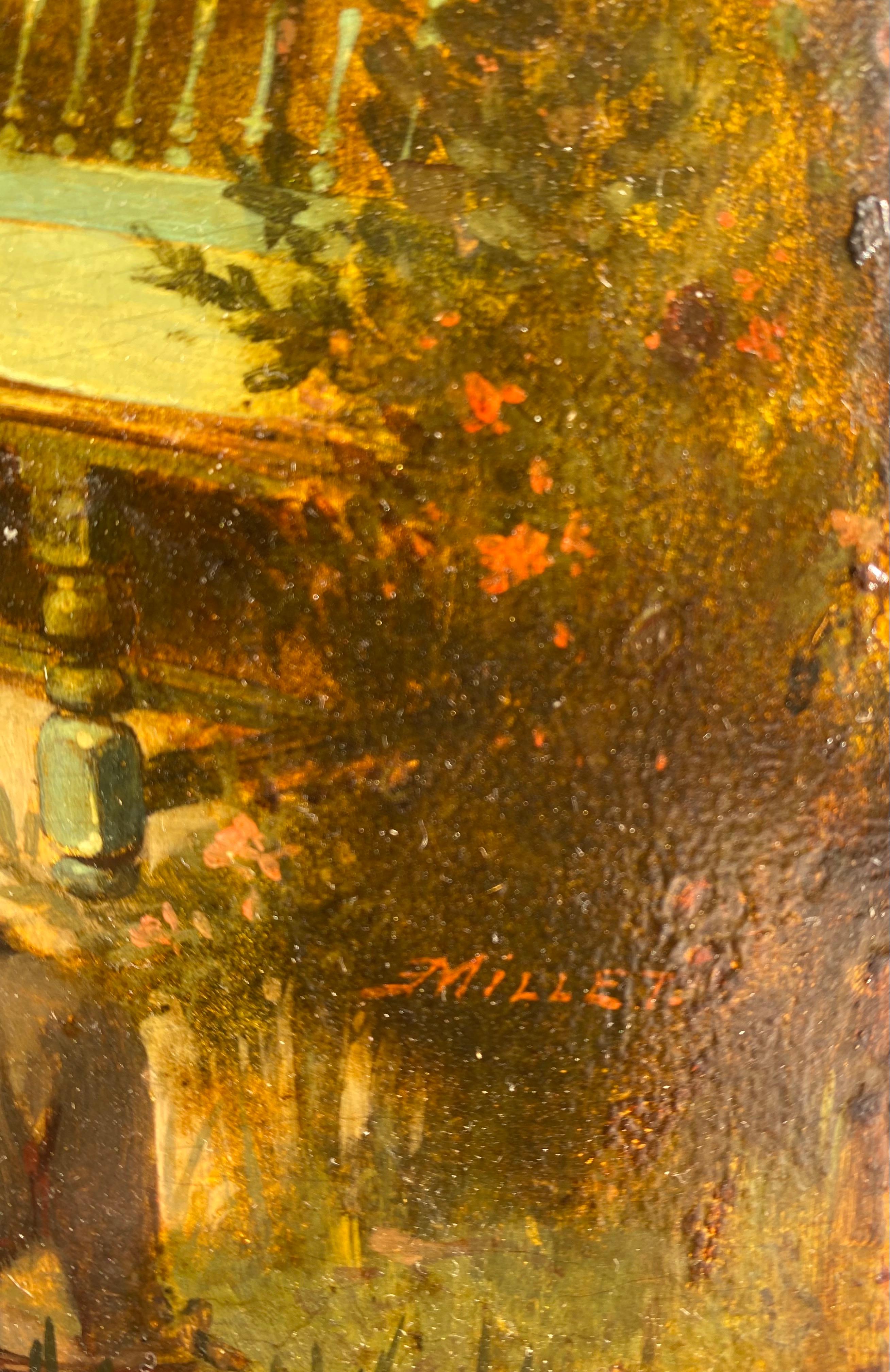Peinture à l'huile du 19e siècle d'Eugène Henri Millet 5 Excellent état - En vente à BORDEAUX, FR