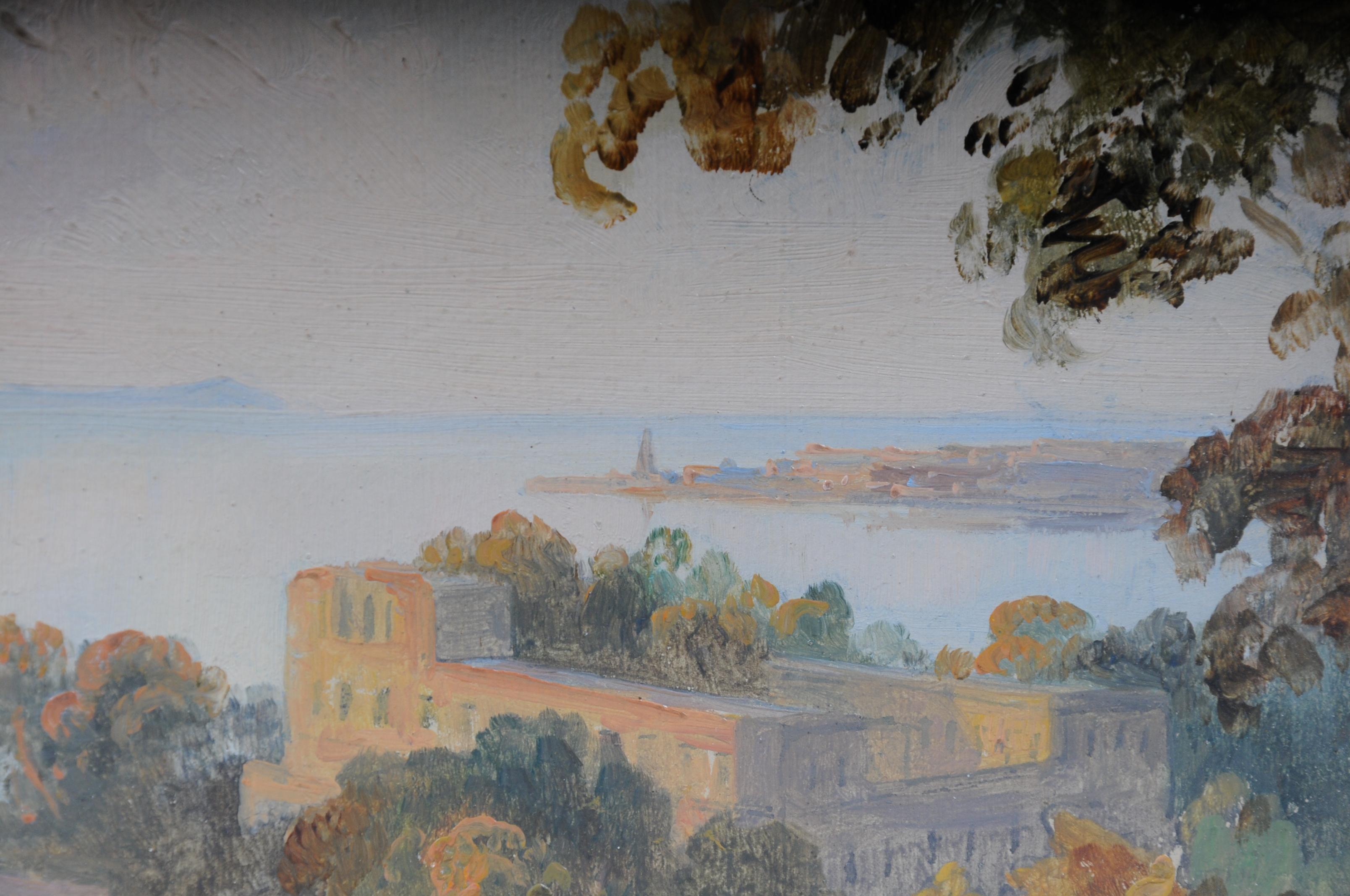19th Century Oil Painting Landscape Potsdam, Germany, Gustav Wagener For Sale 3