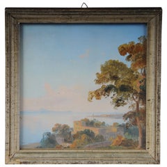 Pittura a olio del XIX secolo Paesaggio di Potsdam, Germania, Gustav Wagener