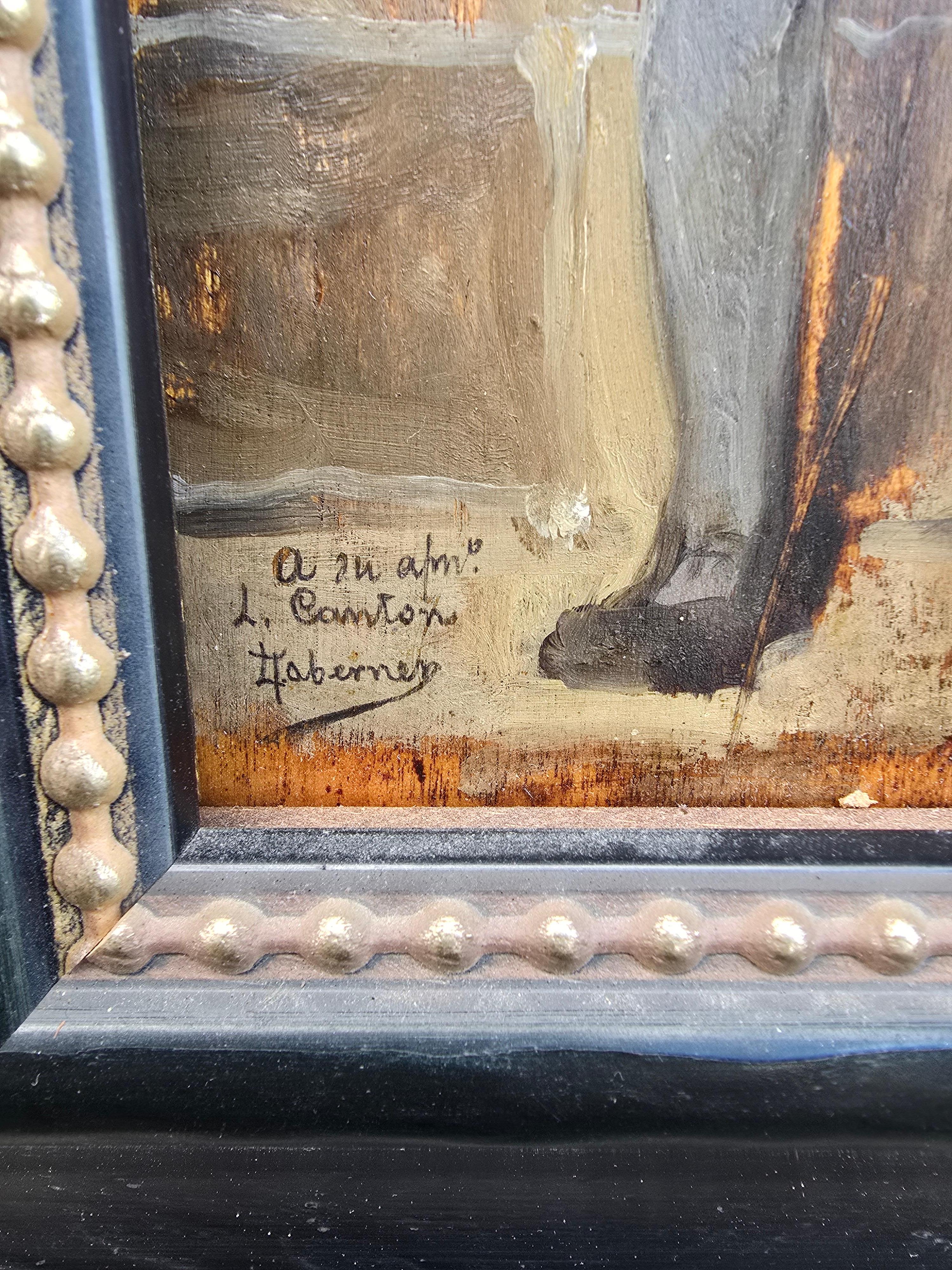 XIXe siècle Peinture à l'huile du 19ème siècle - Scène de meurtre signée par Luis Taberner y Montalvo en vente