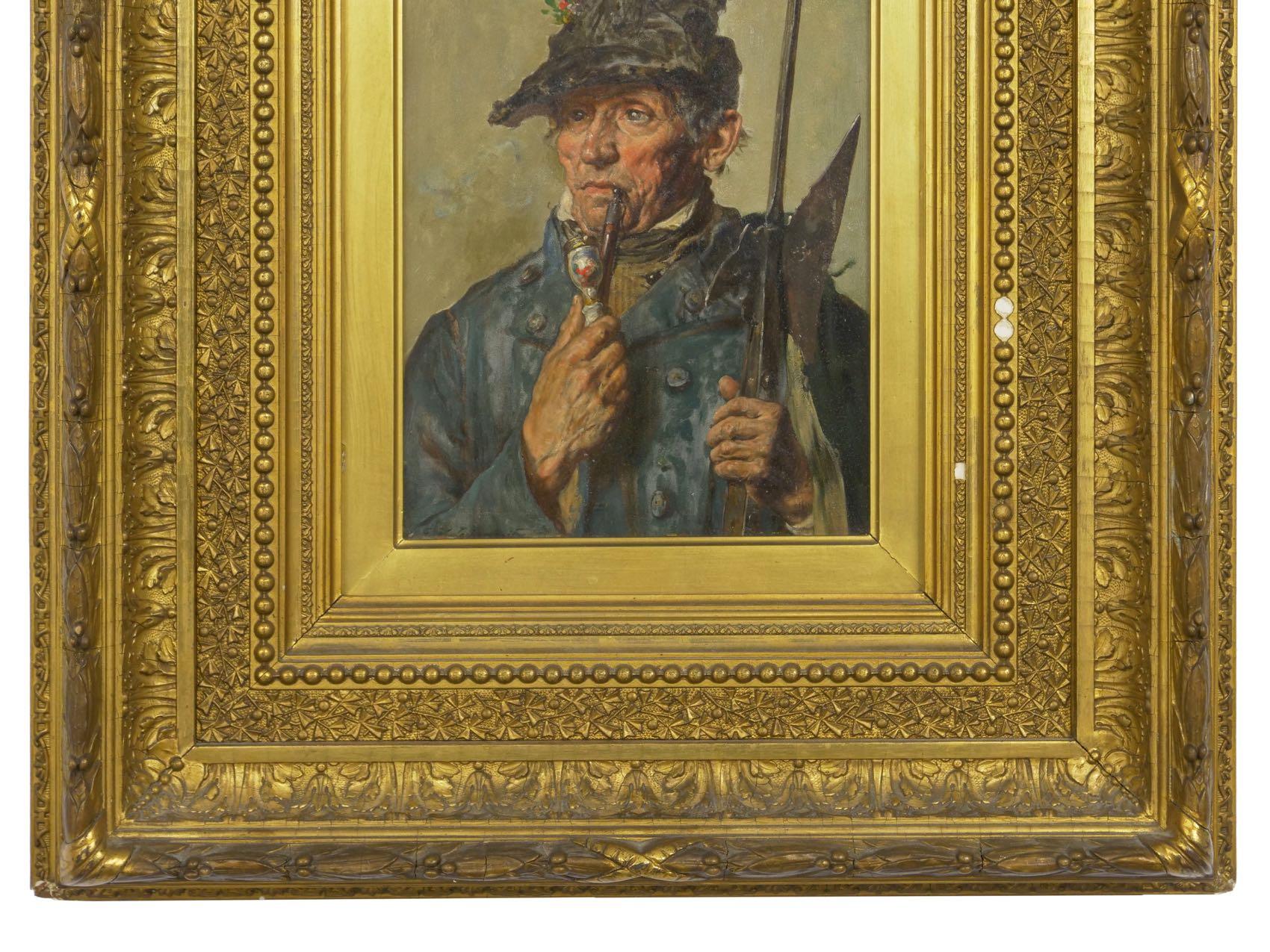 19th Century Oil Painting of a “16th Century Pikeman” Soldier's Portrait 1