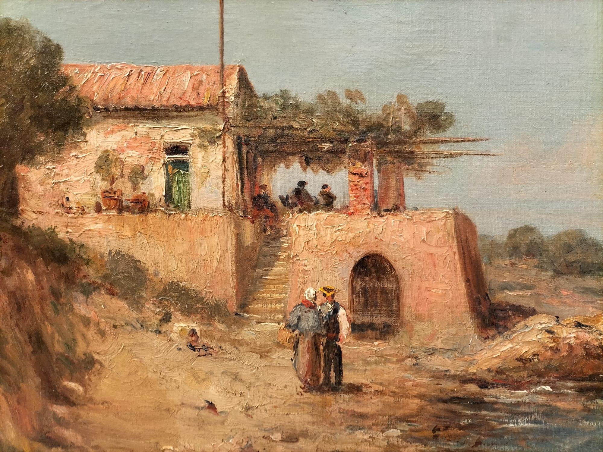 Imagine the radiant serenity of a sunny day on the Côte d'Azur, captured with exceptional sensitivity by the famous artist Emile Godchaux (1860-1938) at the beginning of the 20th century. This seaside painting is a true invitation to escape, a work
