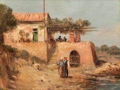 19th Century Oil Painting of a French Coast by Emile Godchaux (1860-1938)