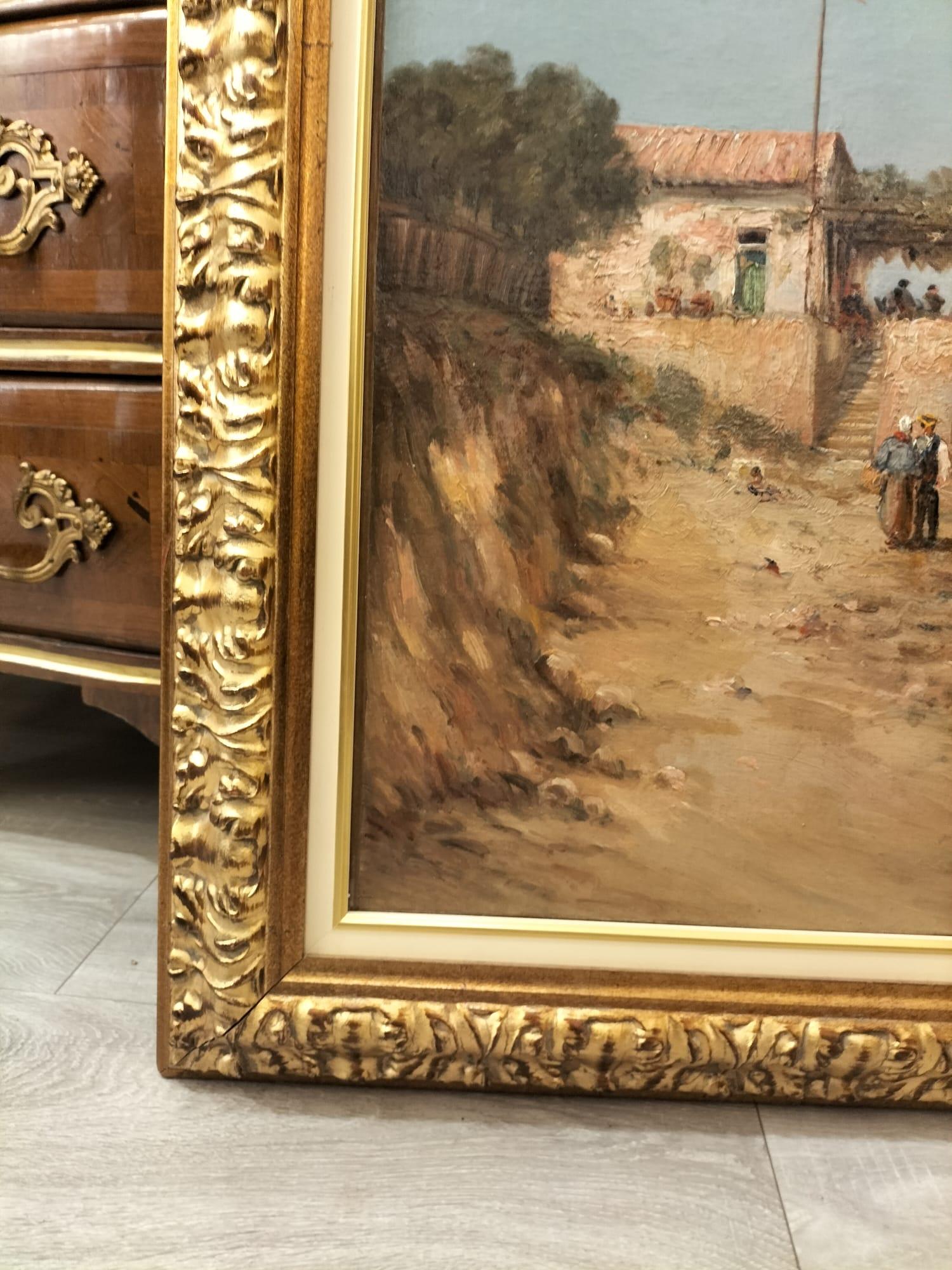 19th Century Oil Painting of a French Coast by Emile Godchaux (1860-1938) For Sale 3