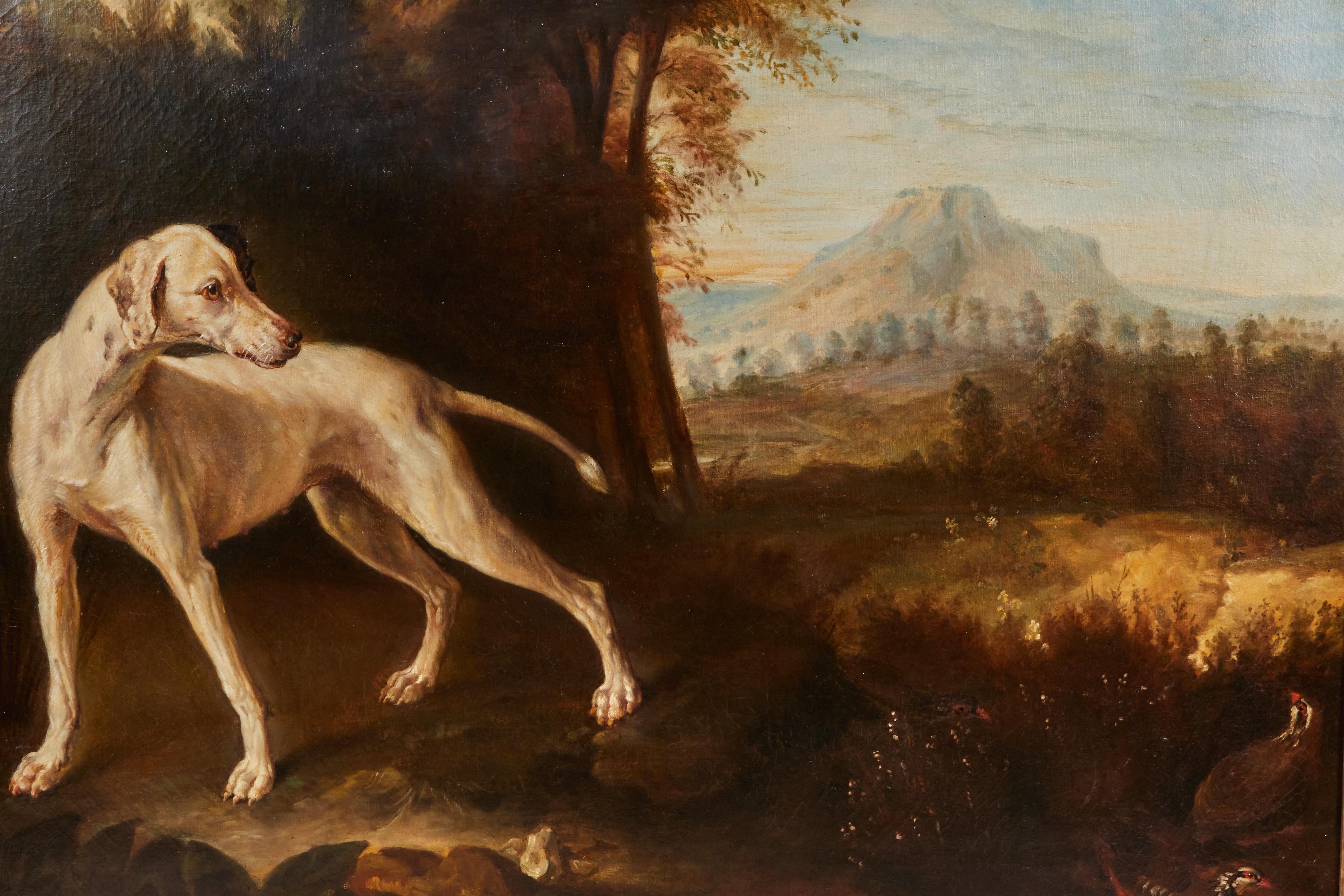 English 19th Century Oil Painting of a Hound
