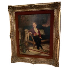 19th Century Oil Painting of Aristocratic Boy, Signed, 27.5x23.25