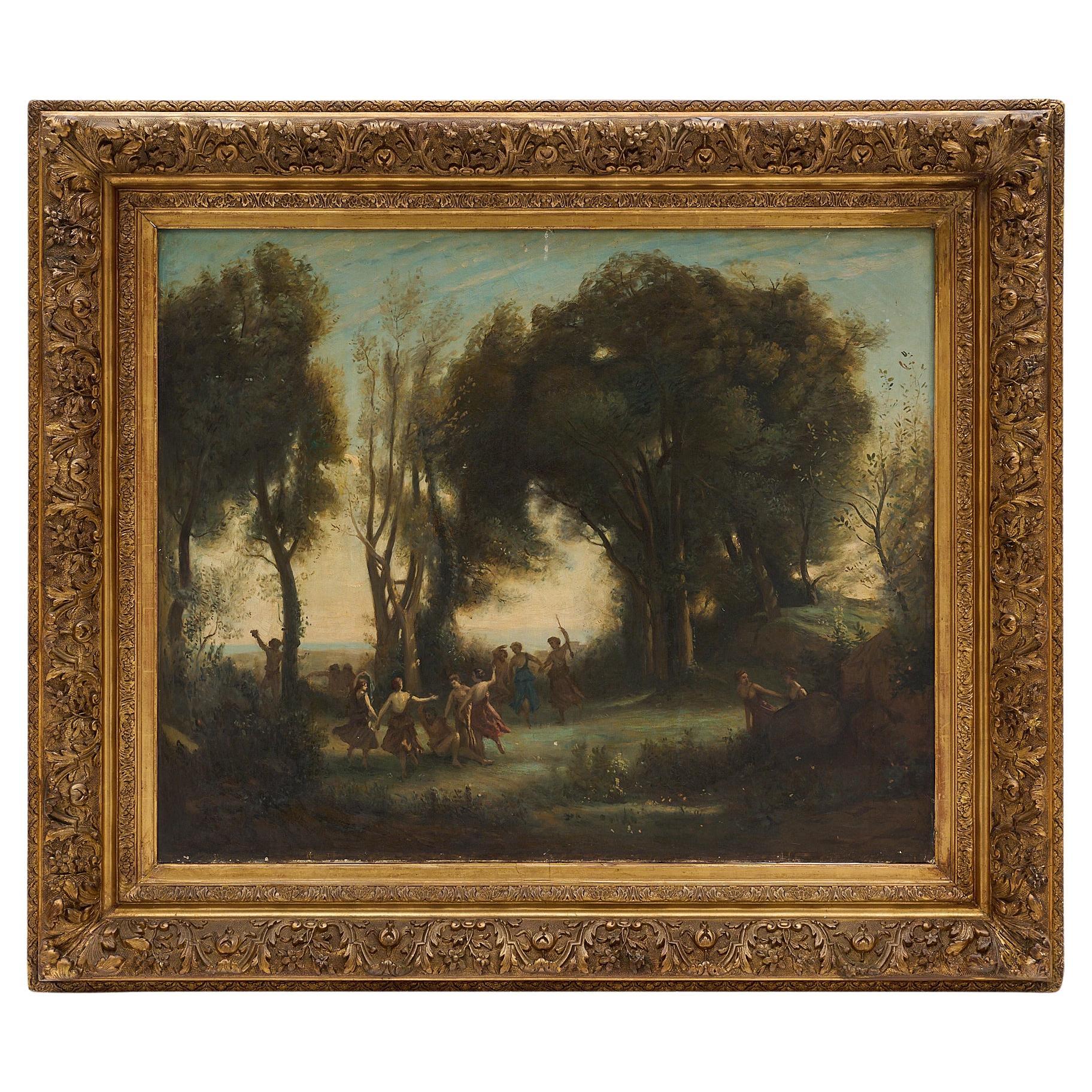 19th Century Oil Painting of Dance of the Nymphs For Sale