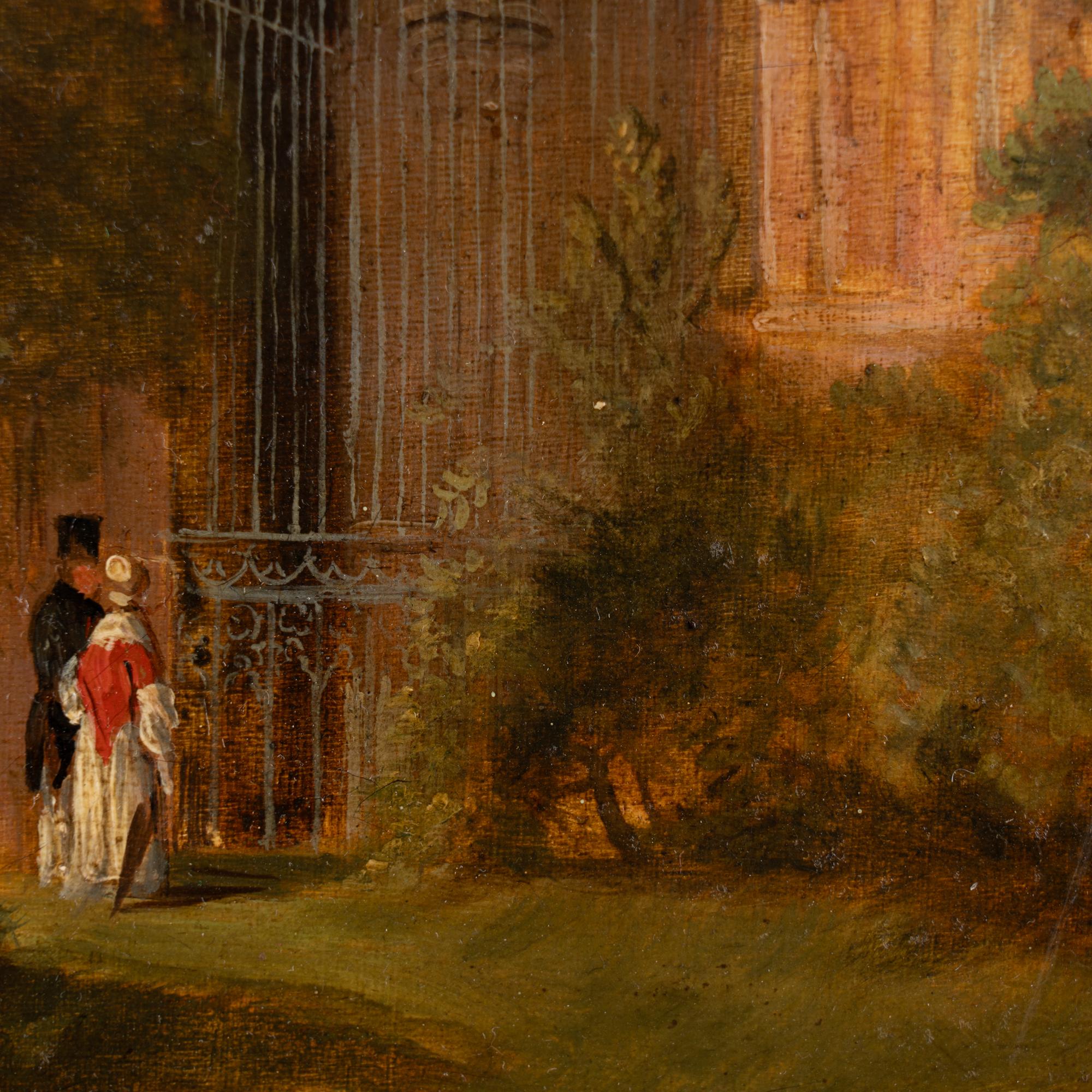 19th Century Oil Painting of Dryburgh Abbey and Tomb of Walter Scott, England For Sale 4