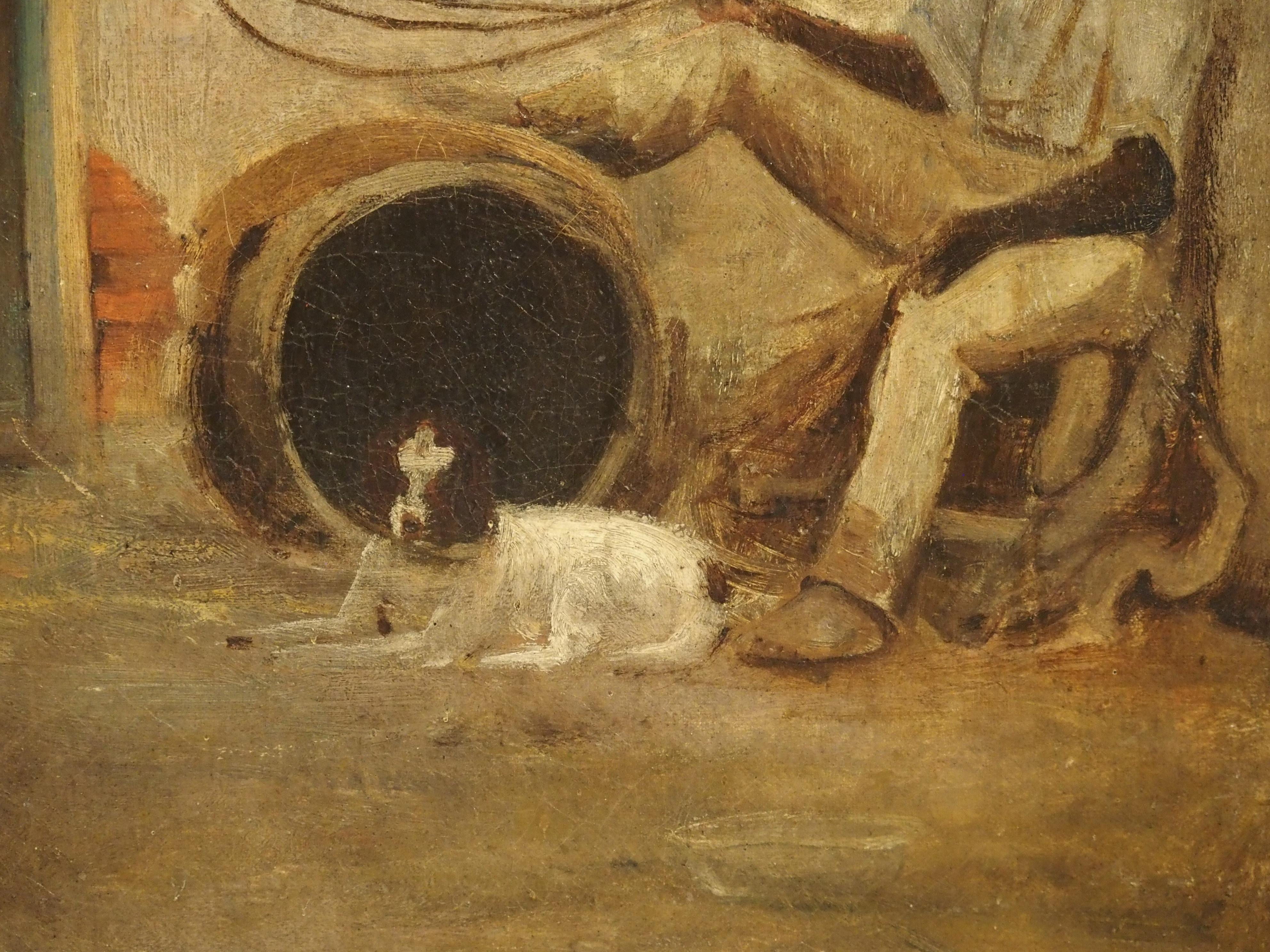 19th Century Oil Painting of Horses near the Stables 2