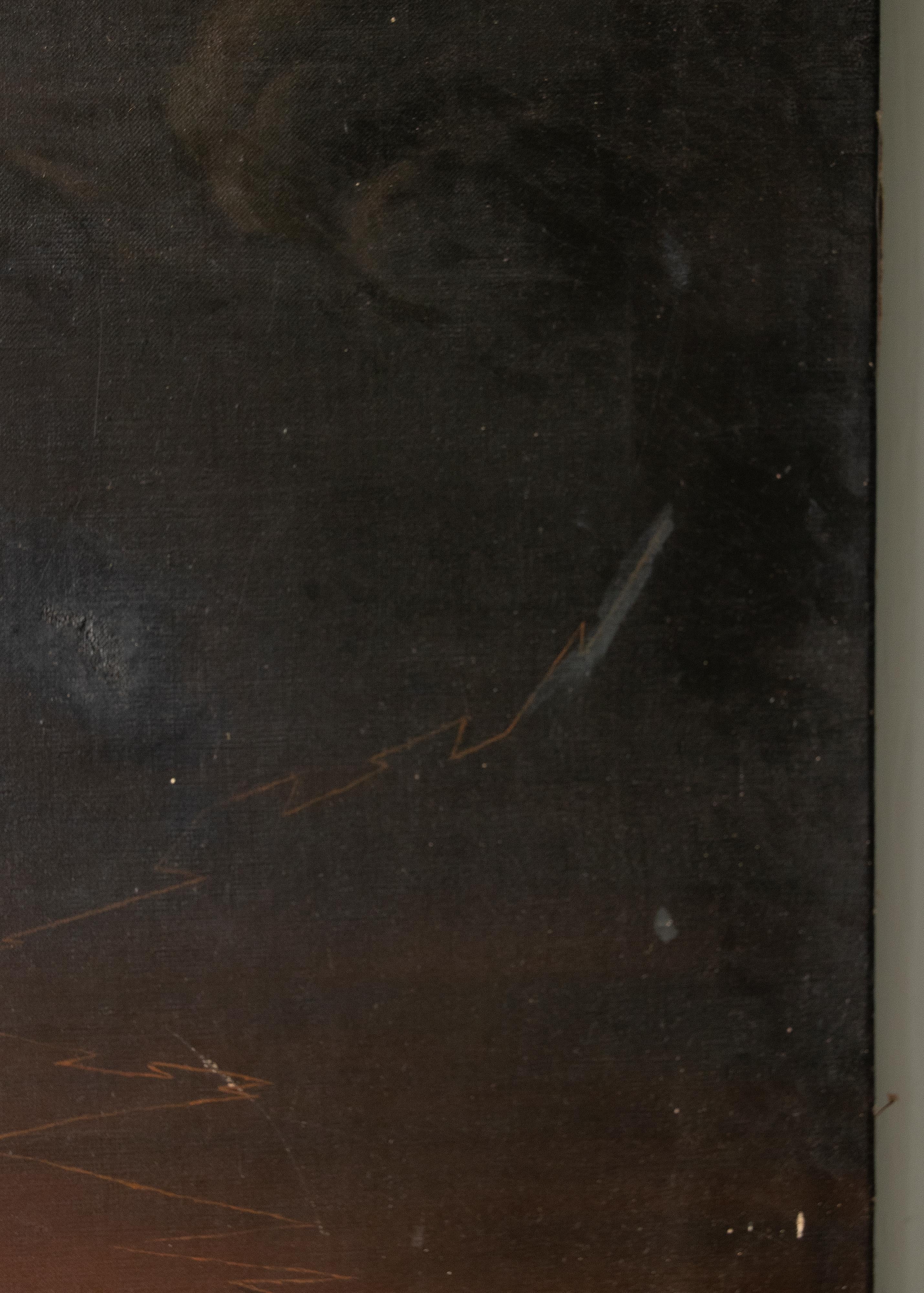 Canvas 19th Century Oil Painting of Jesus Christ on the Cross