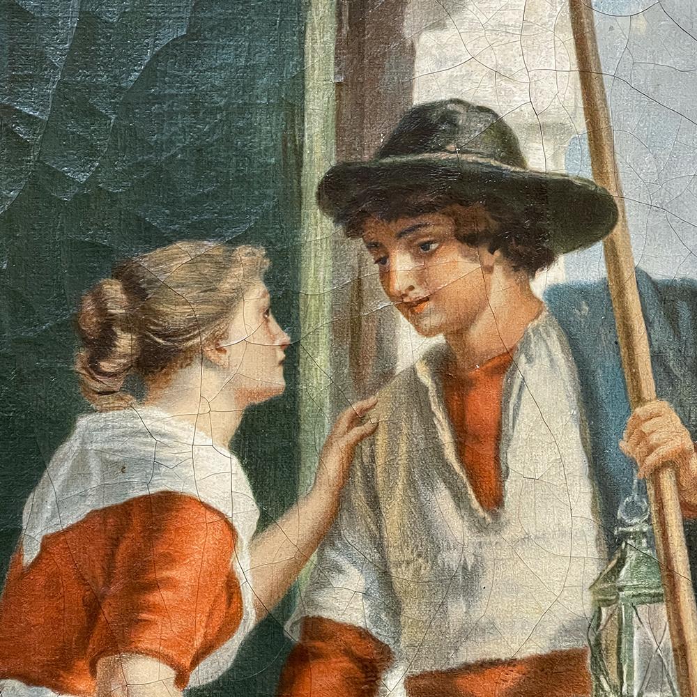 Peinture à l'huile sur toile du 19e siècle en vente 2