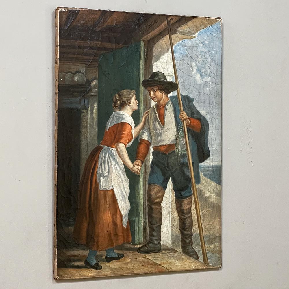 Aesthetic Movement 19th Century Oil Painting on Canvas For Sale