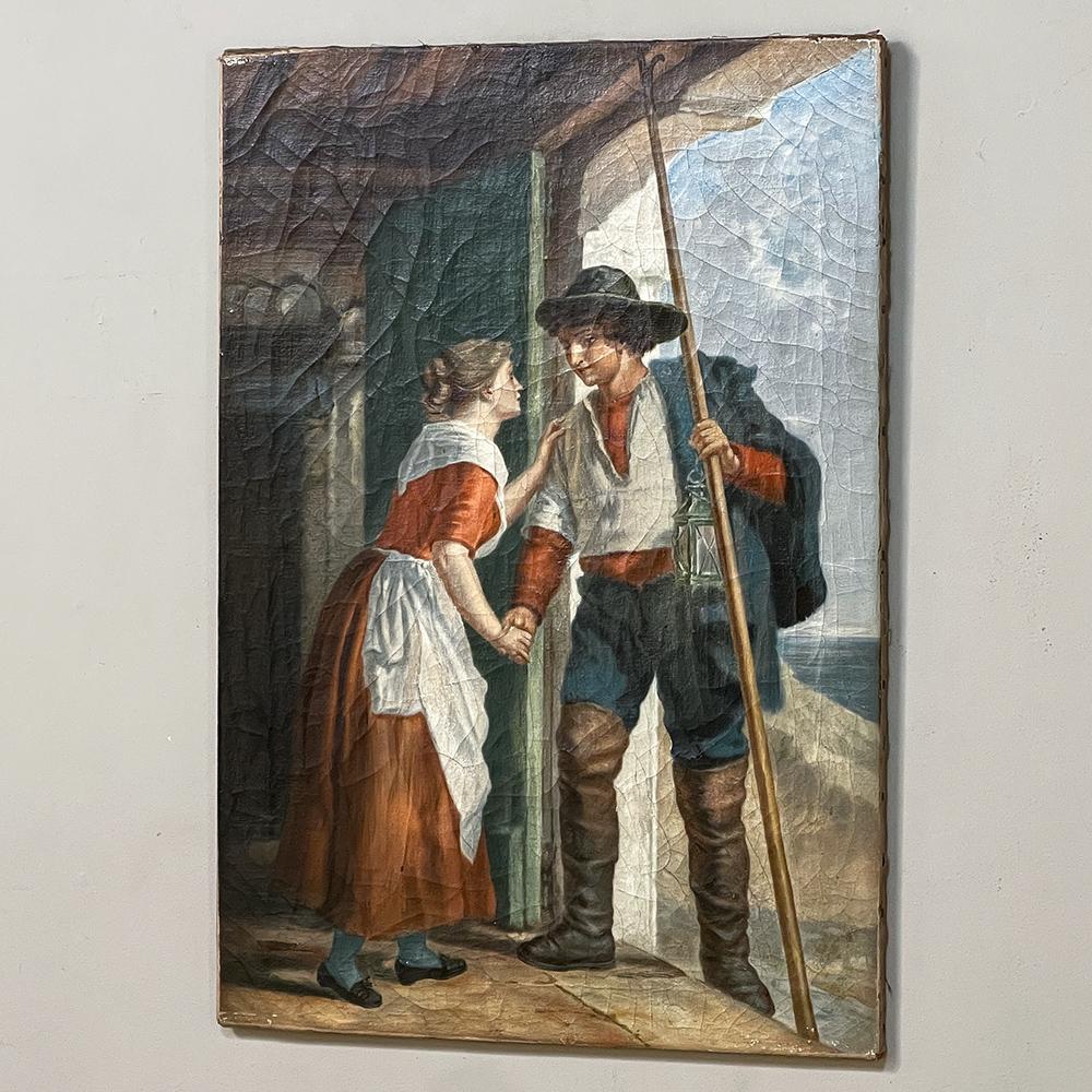 French 19th Century Oil Painting on Canvas For Sale