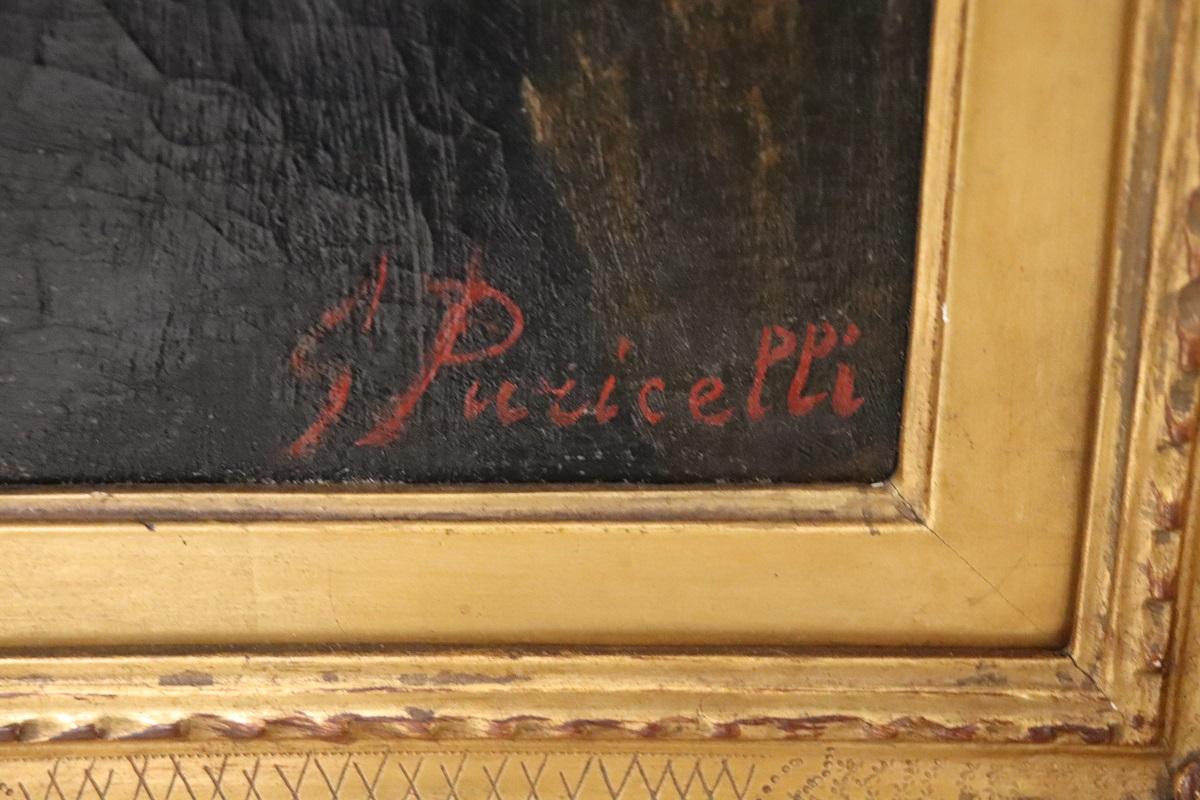 Pintura al óleo sobre lienzo del siglo XIX firmada G. Puricelli, Retrato de mujer joven en Bueno estado para la venta en Casale Monferrato, IT