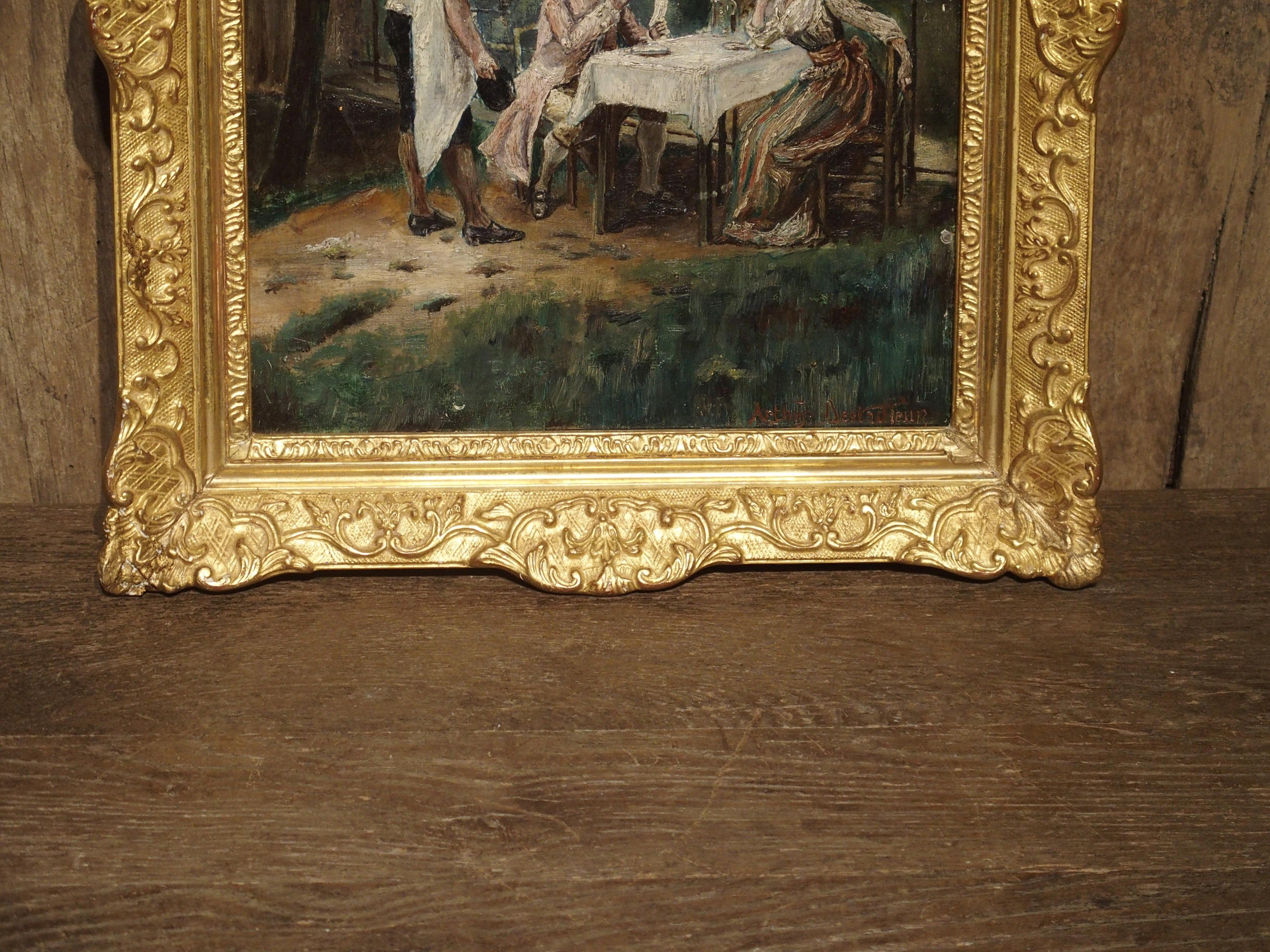 19th Century Oil Painting on Wood from France 9