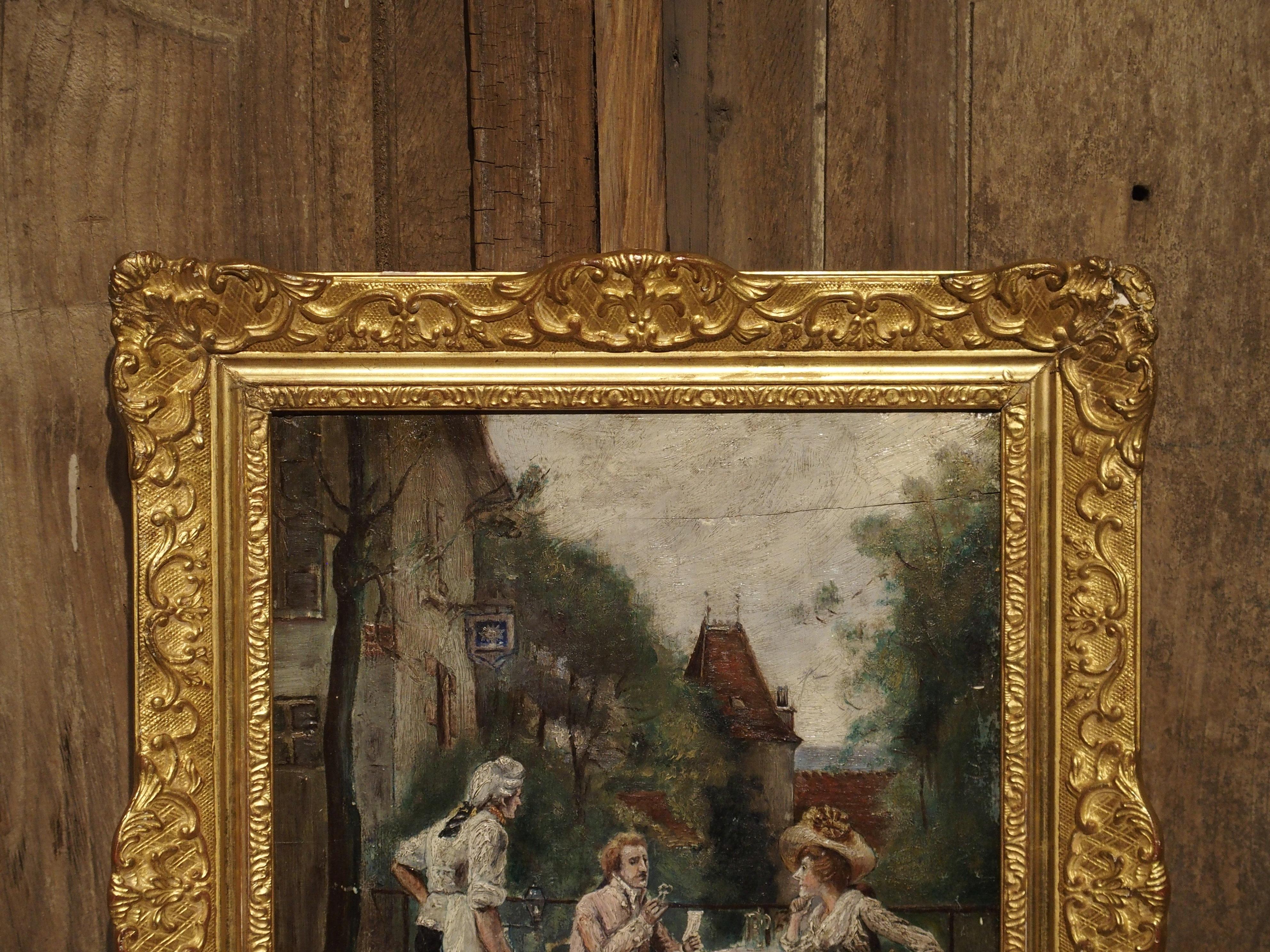 19th Century Oil Painting on Wood from France 10