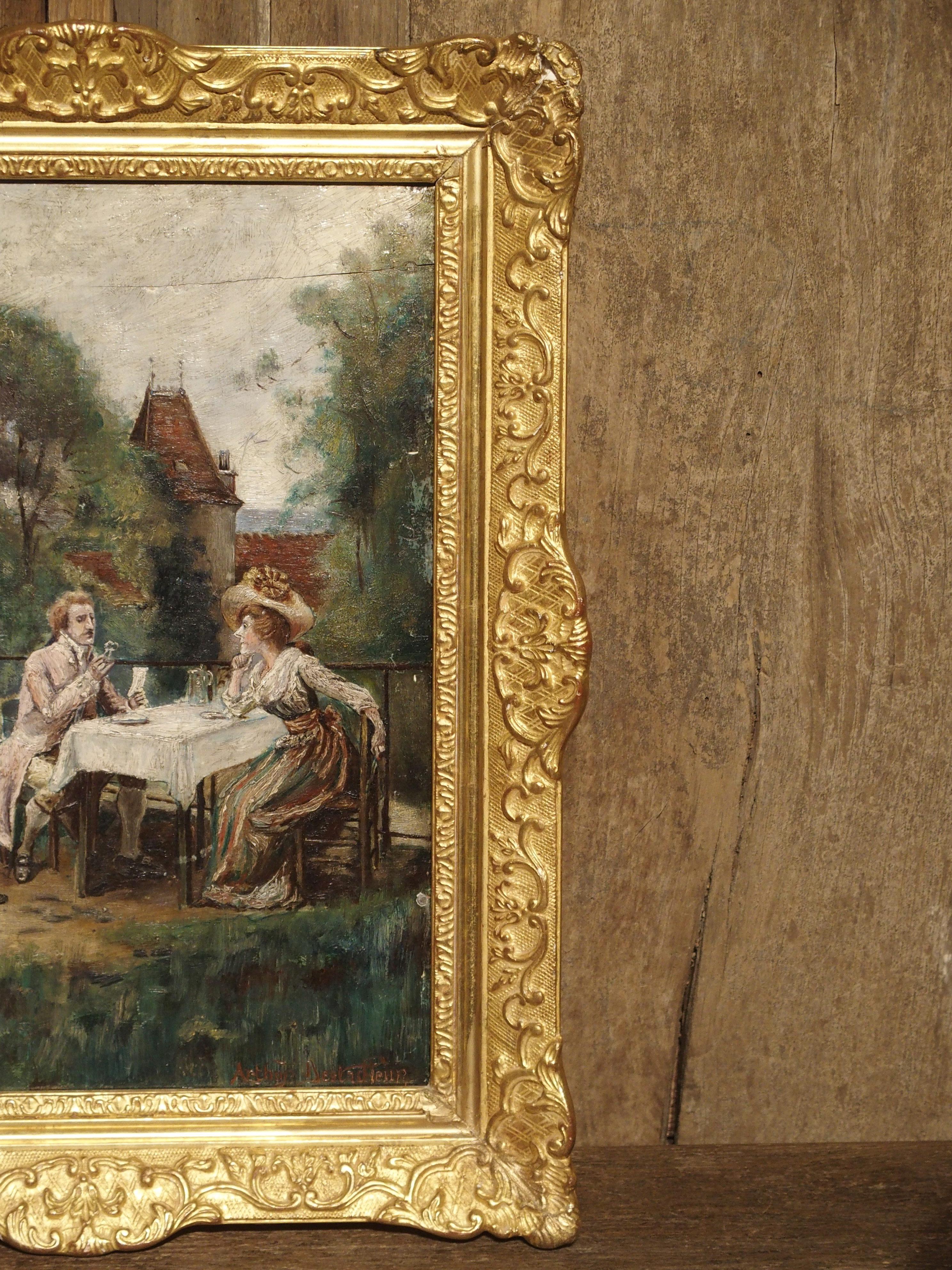 19th Century Oil Painting on Wood from France 11