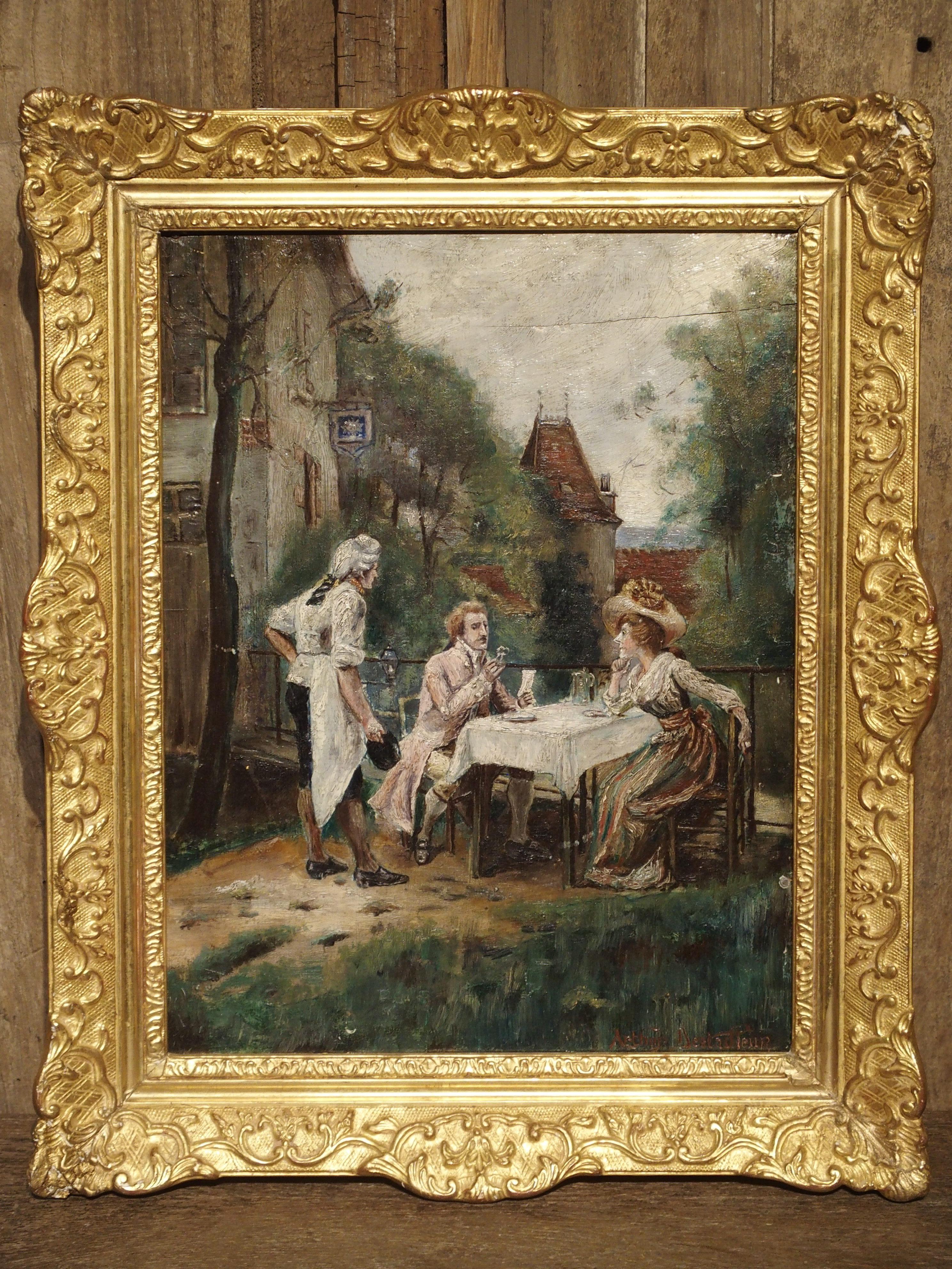 19th Century Oil Painting on Wood from France 13