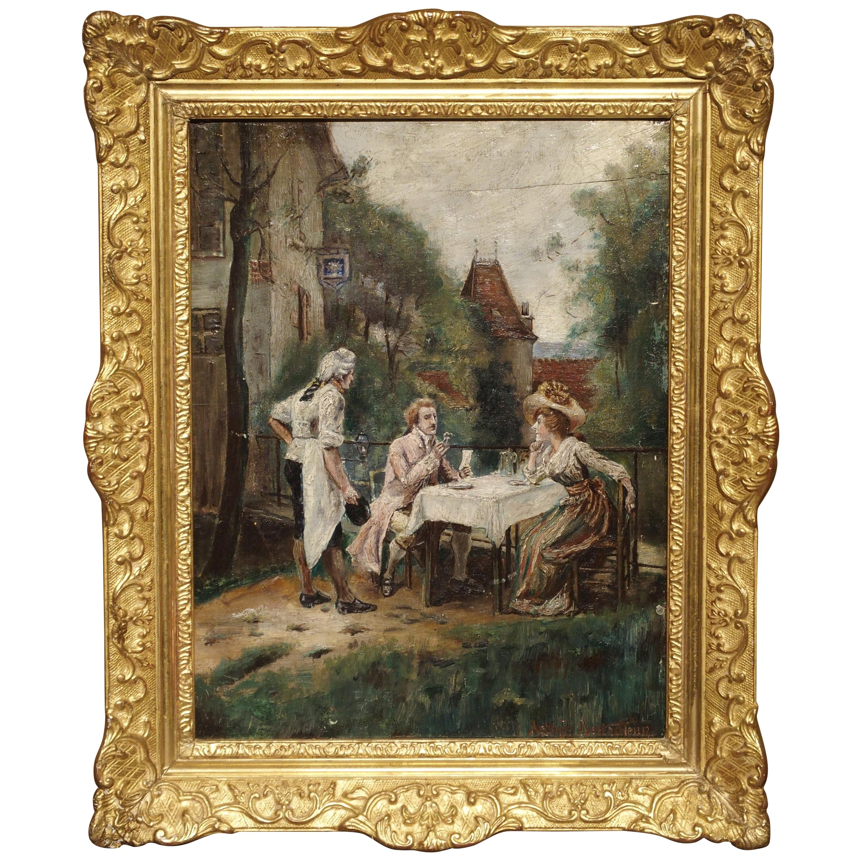 19th Century Oil Painting on Wood from France
