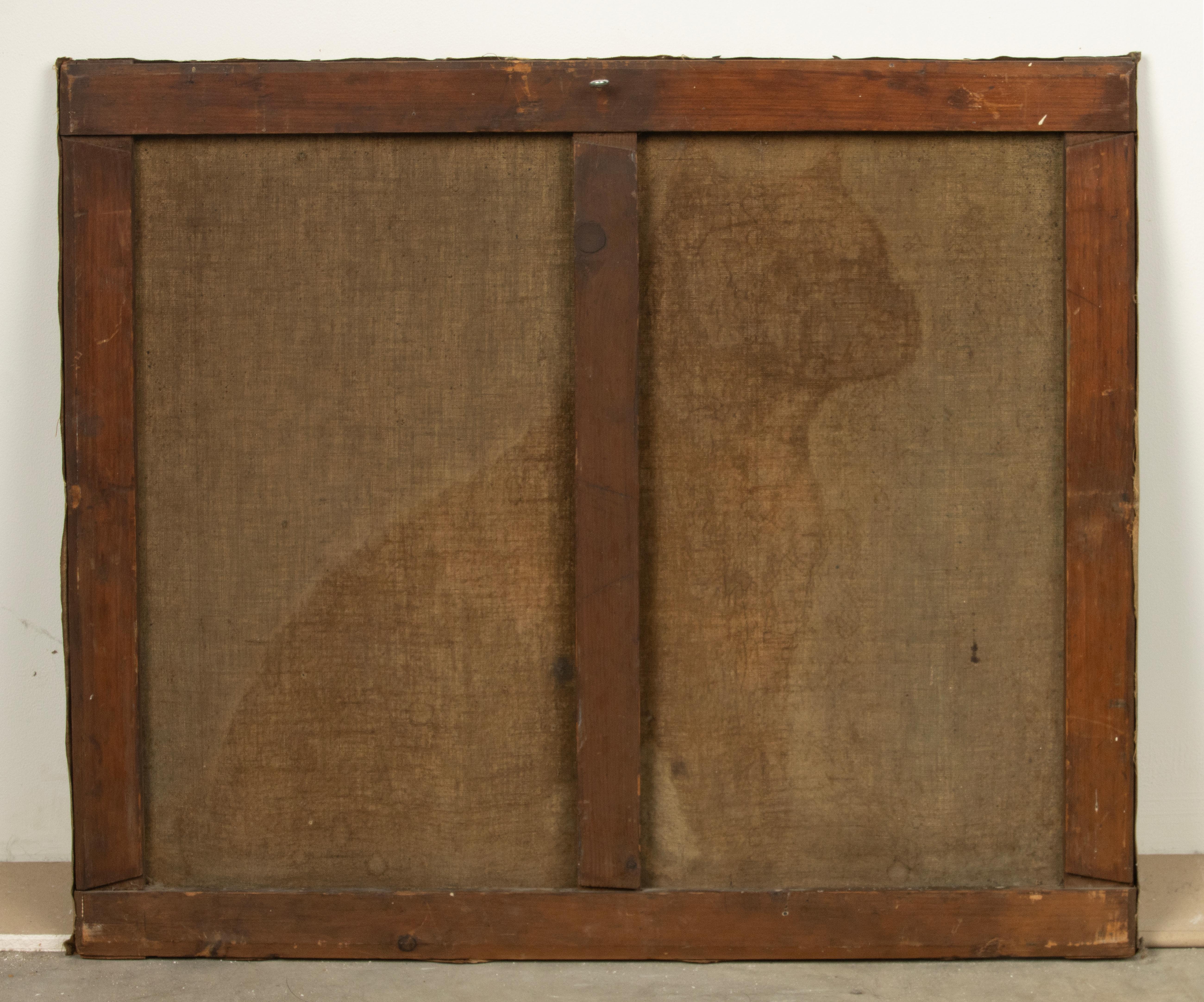 Pittura ad olio del XIX secolo - Ritratto di cane - Carlino in vendita 12