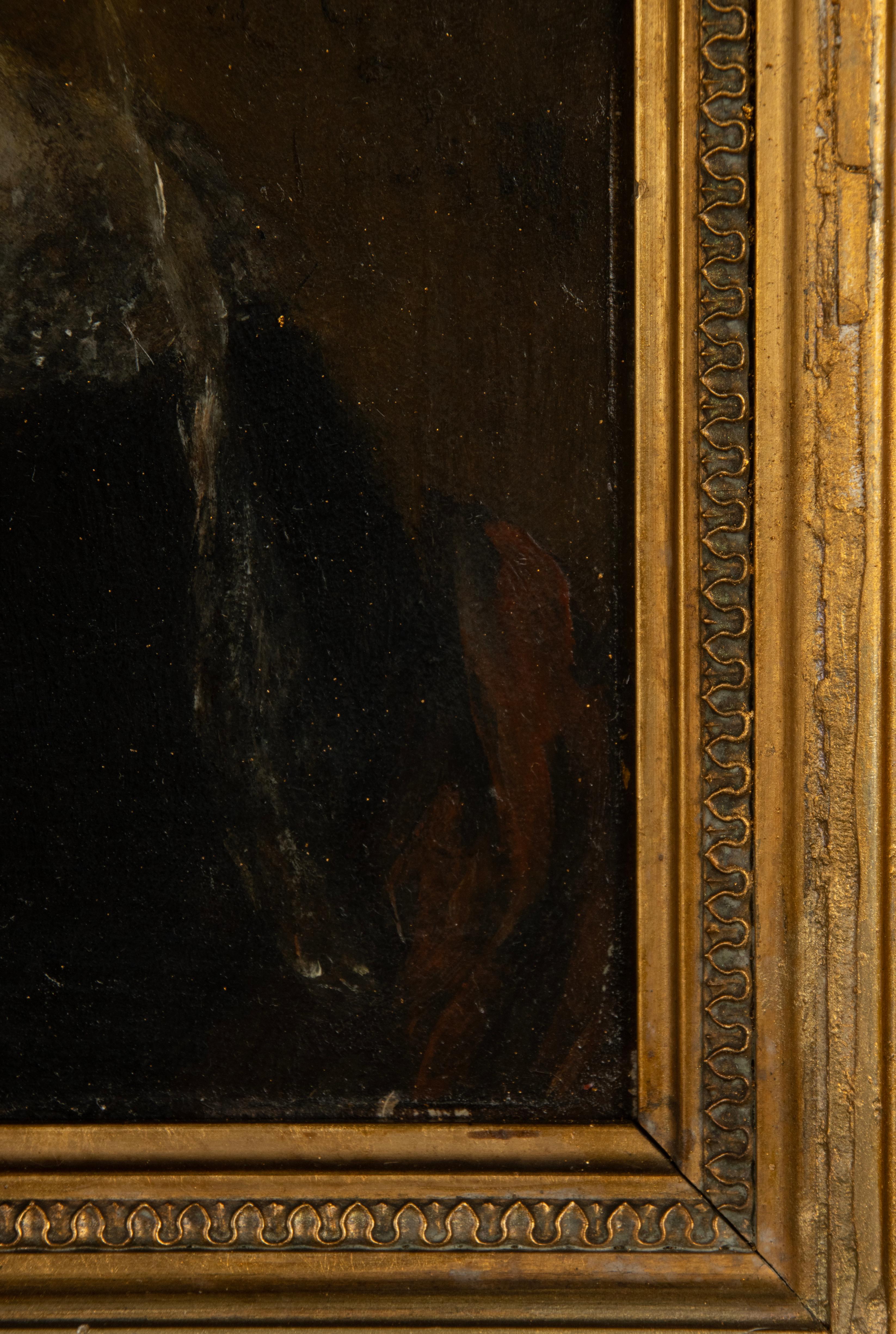 Pittura ad olio del XIX secolo - Ritratto di signora - Emélie in vendita 8